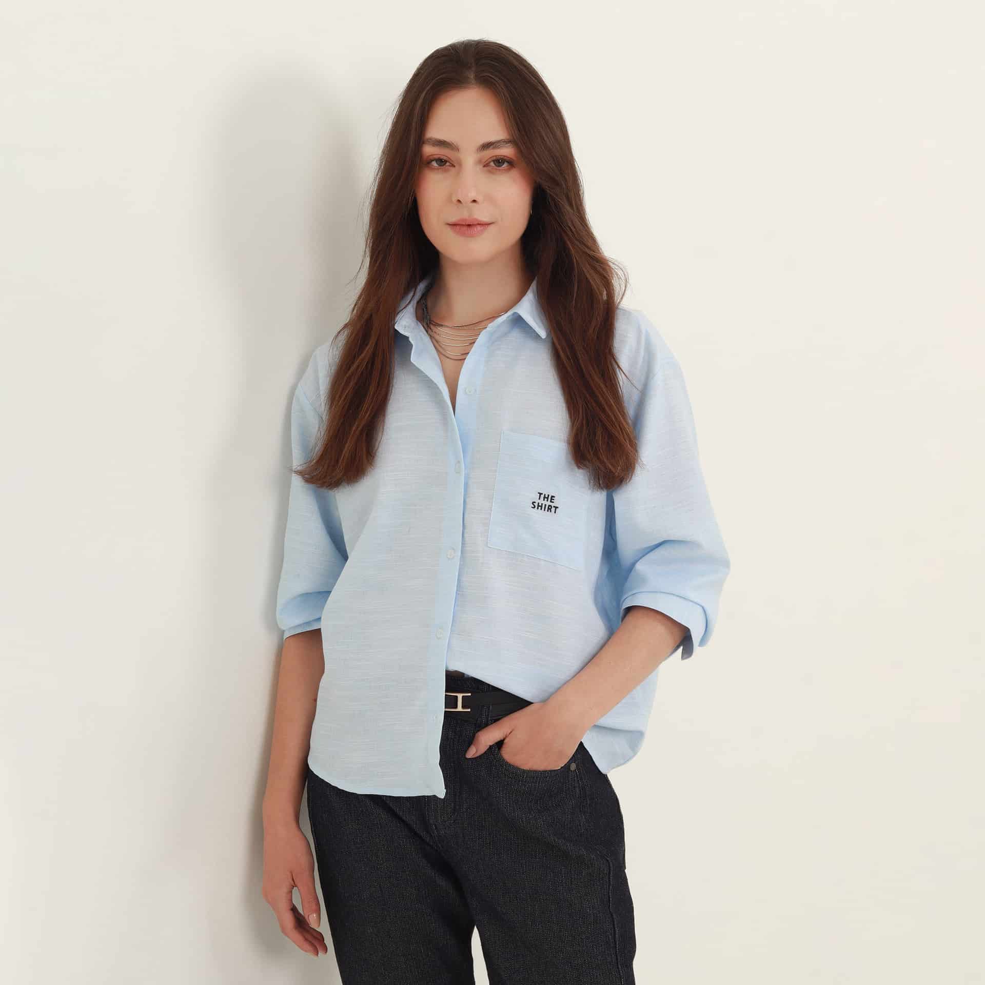 Blusa abierta cuello camisero manga 3/4 con estampado - miniatura 11