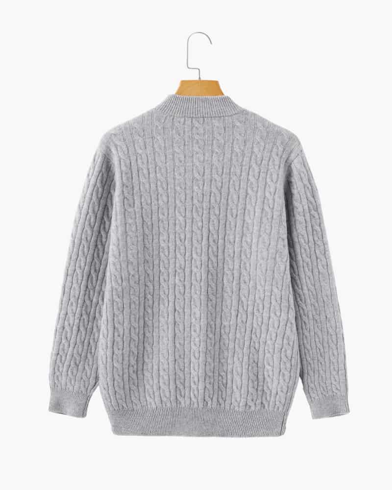 100% Cashmere Woven Half Zip - miniatura 10