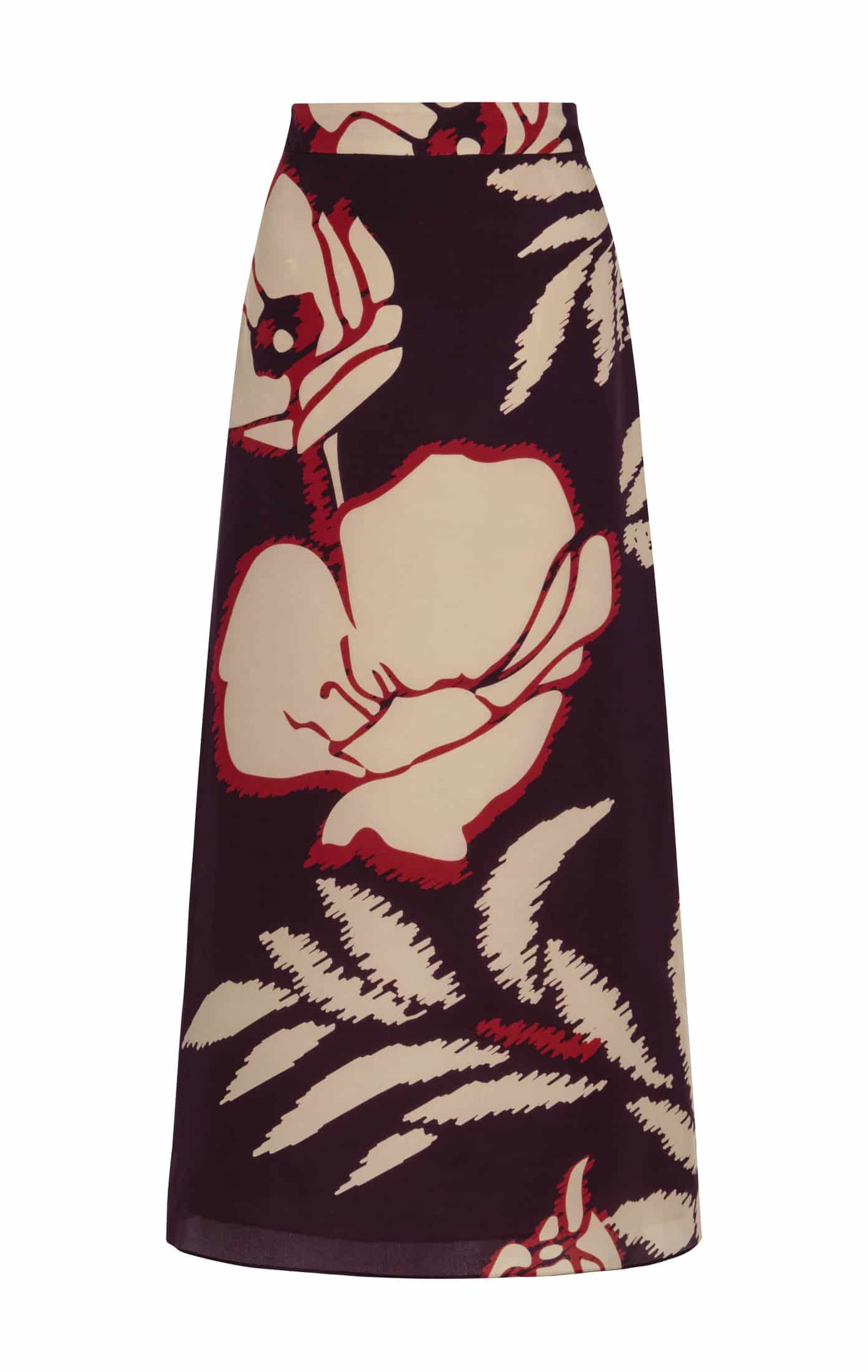 El Carmen Crepe Chine Midi Skirt / Purple Gladiolos - miniatura 2