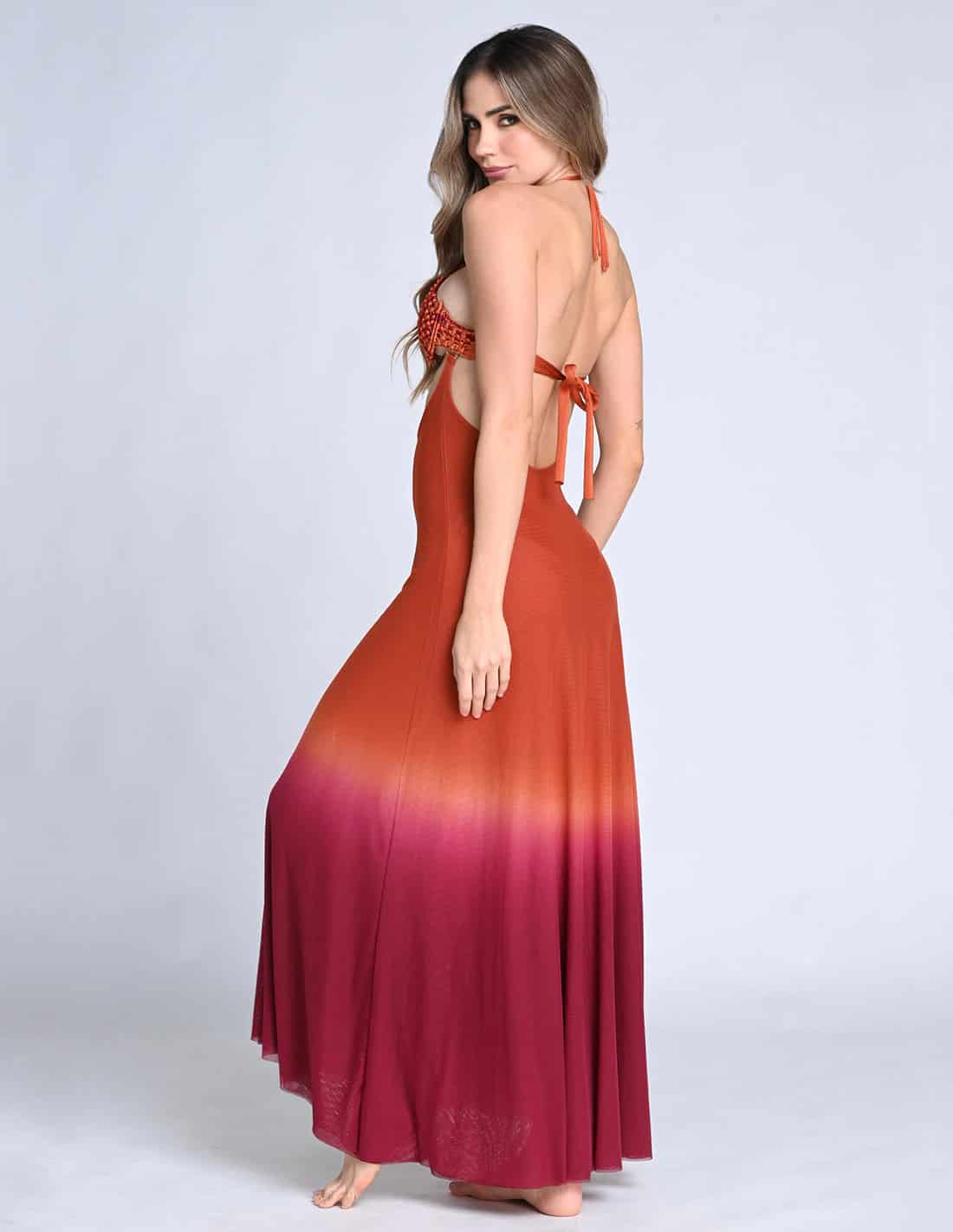 Falda Sairi Burgundy + Ochre - miniatura 3