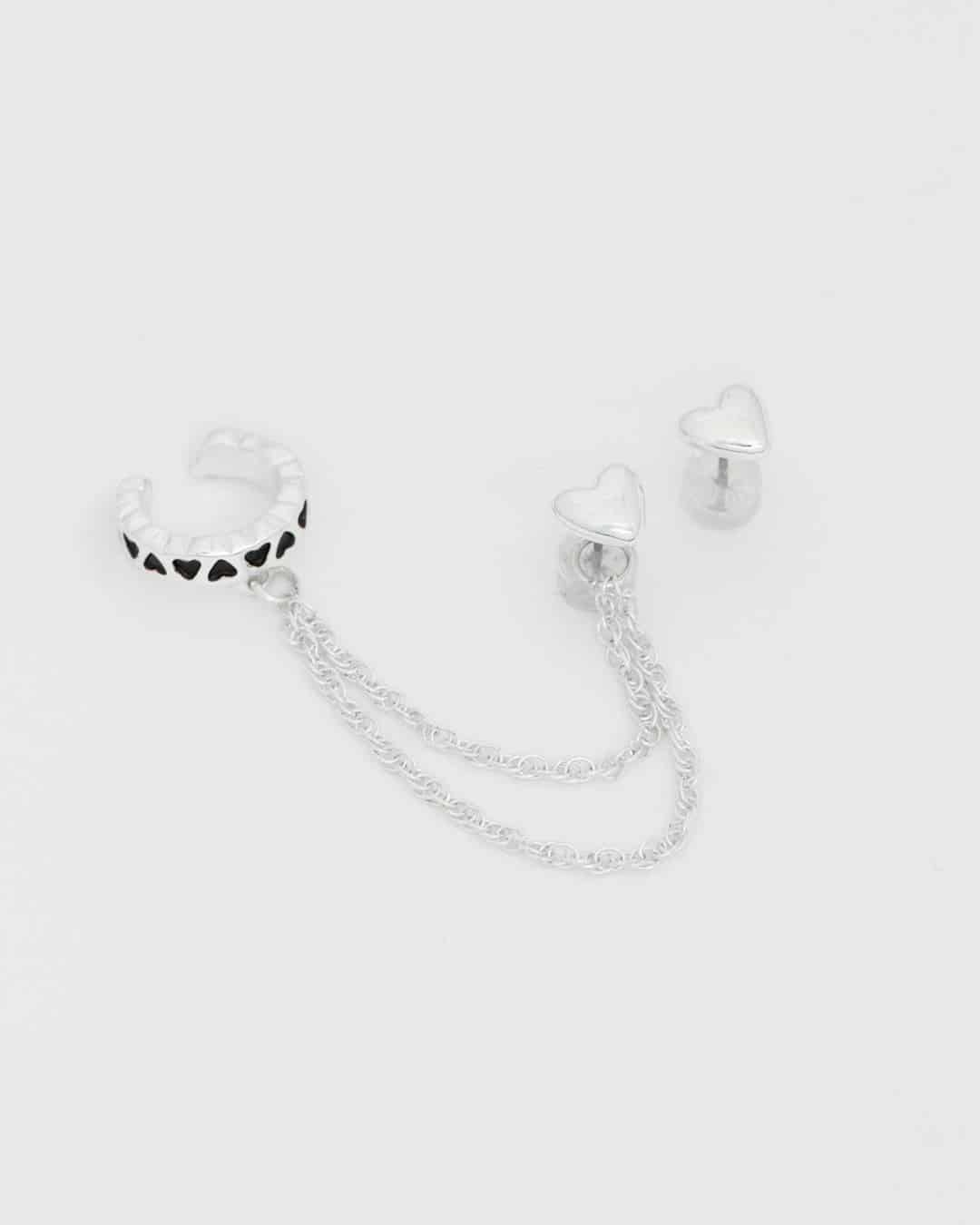 Aretes Solitario Corazón - miniatura 1