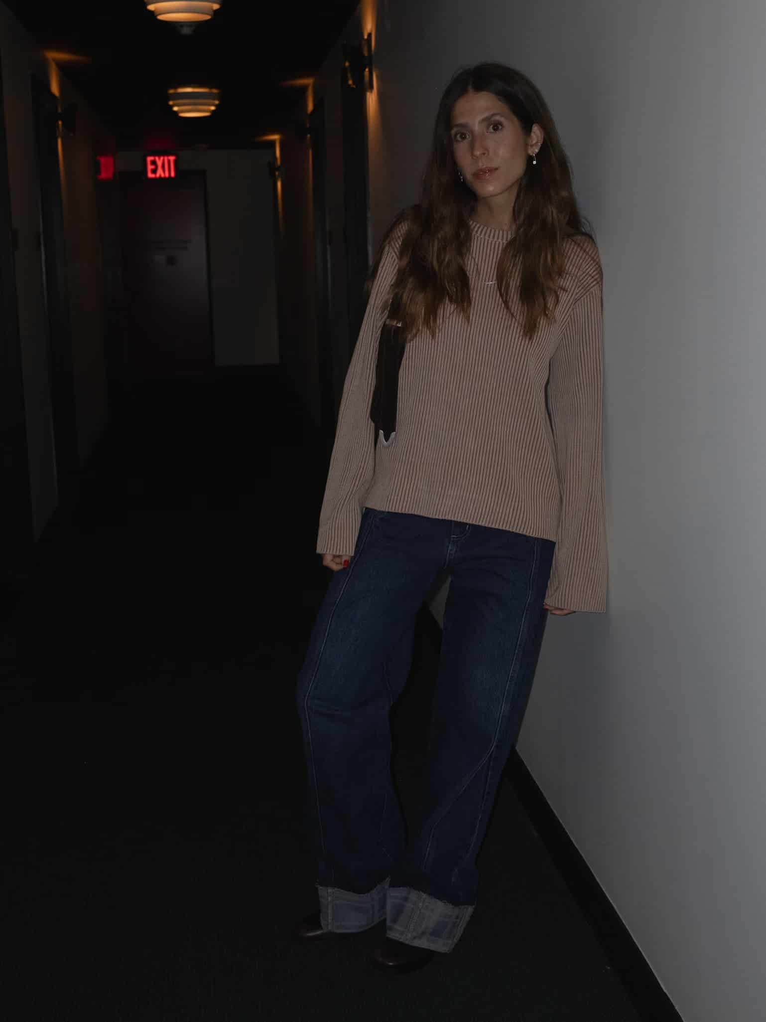 CHUNKY RIB SWEATER - NATURAL & BROWN - miniatura 4