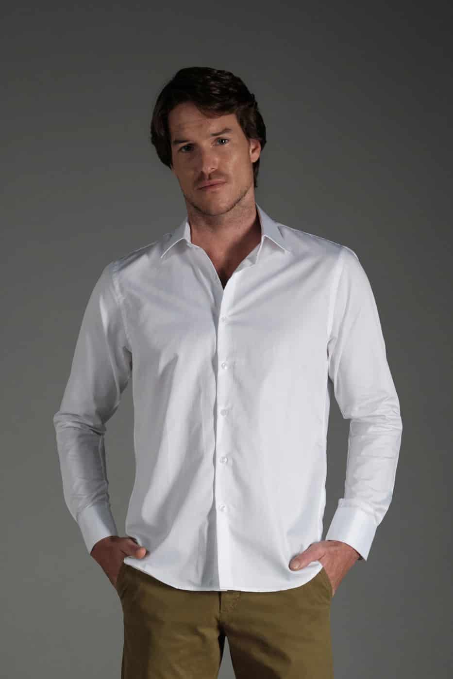 Camisa Classic Algodón Blanco Saten - miniatura 4
