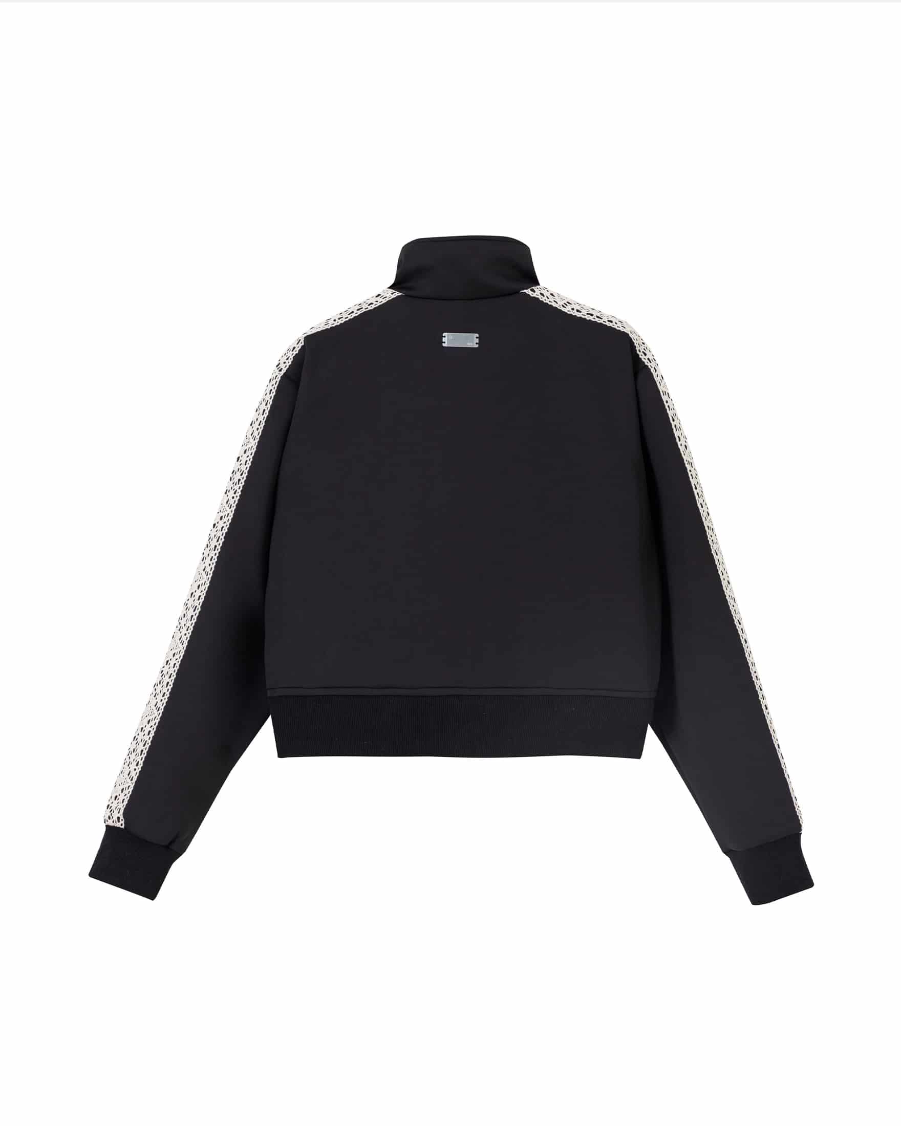 W Basics Undgld Lace-panel Track Jacket Black - miniatura 3