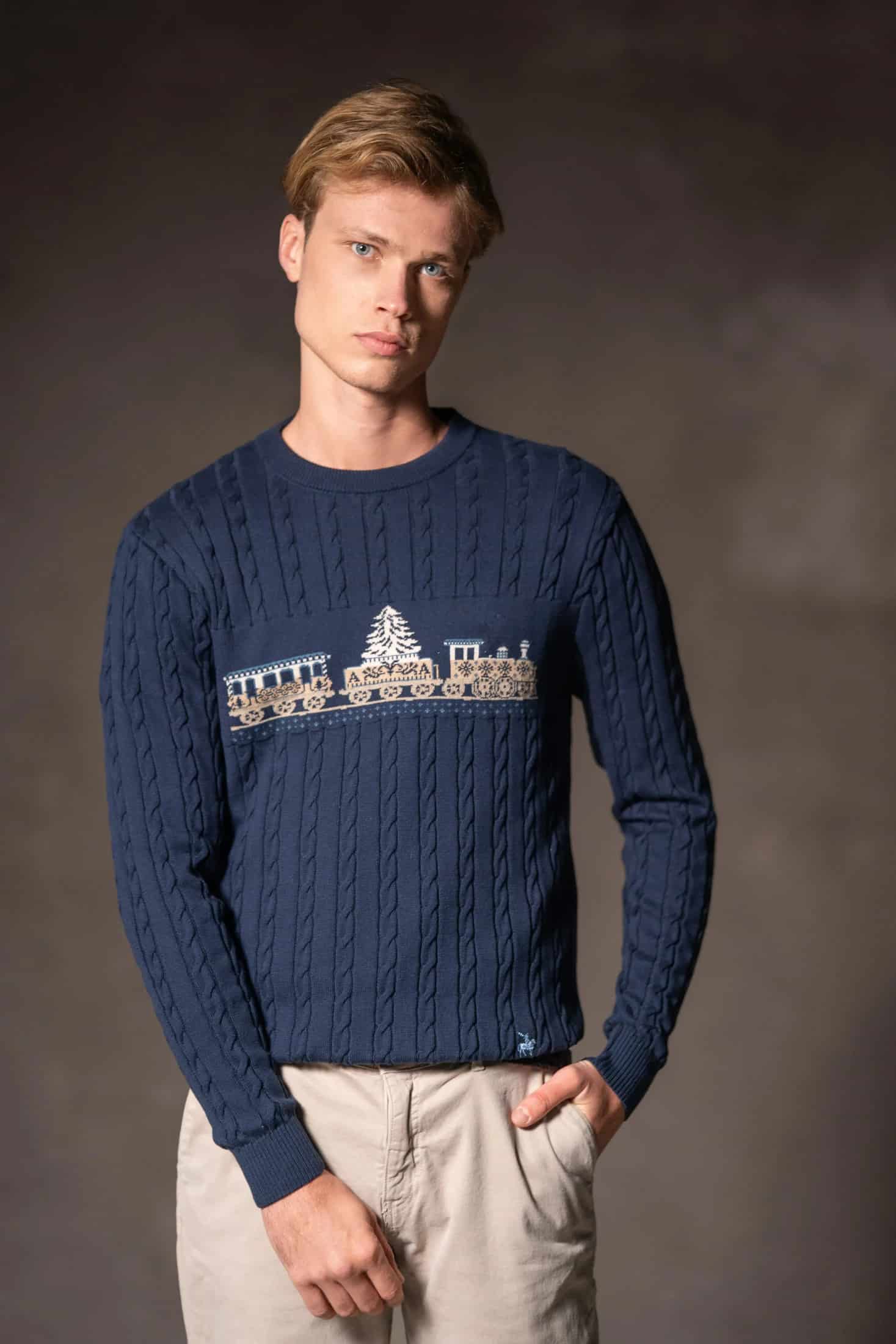 Suéter Winter Express Hombre Azul Oscuro - miniatura 1