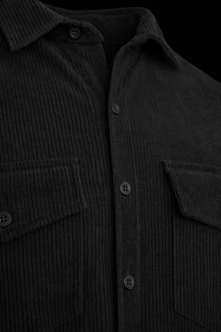 Camisa corduroy/pana negra - miniatura 4