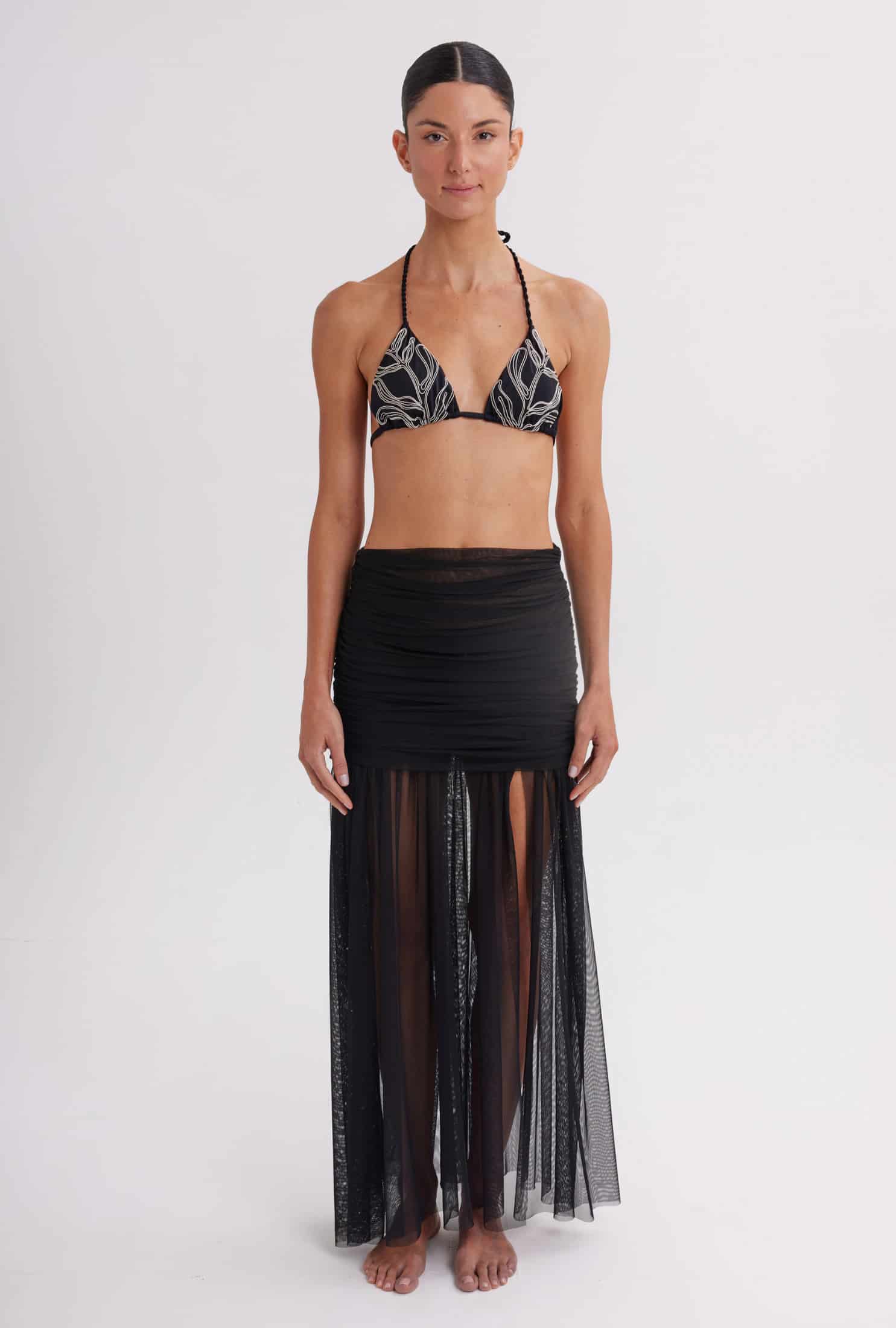 Falda Larga Mesh Seraine Black - miniatura 1