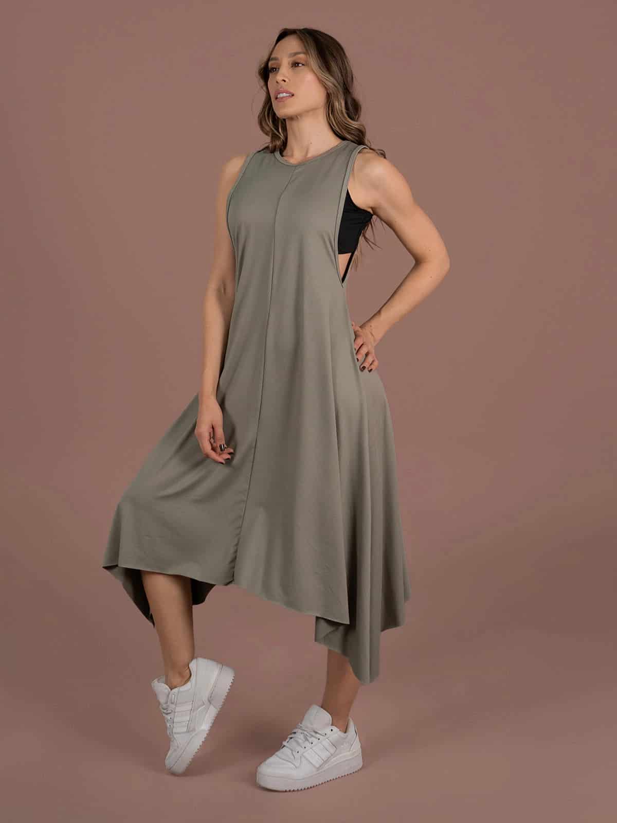 Vestido danila melon verde seco - miniatura 1