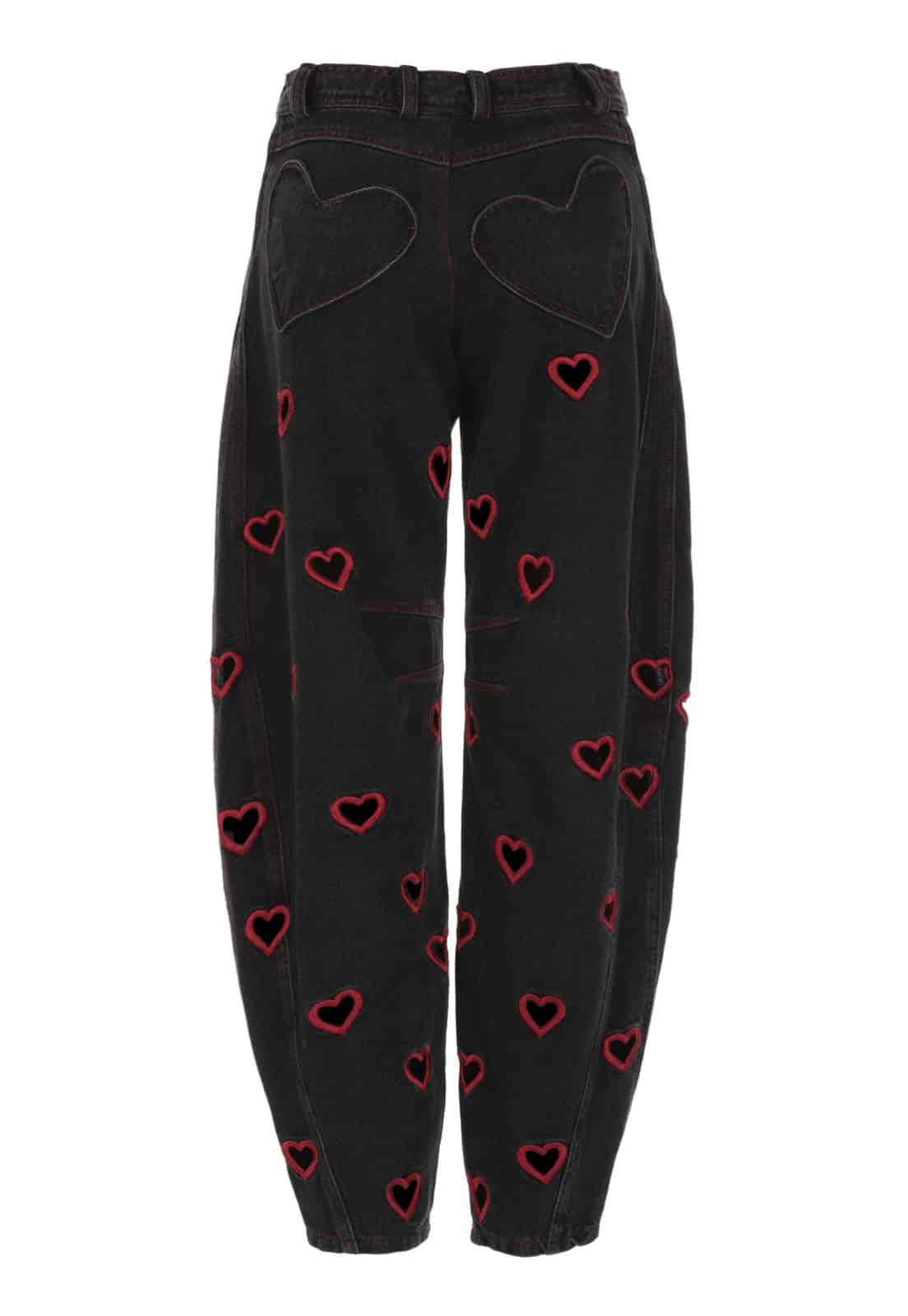 Mini Hearts Barrel Pants Black - miniatura 2