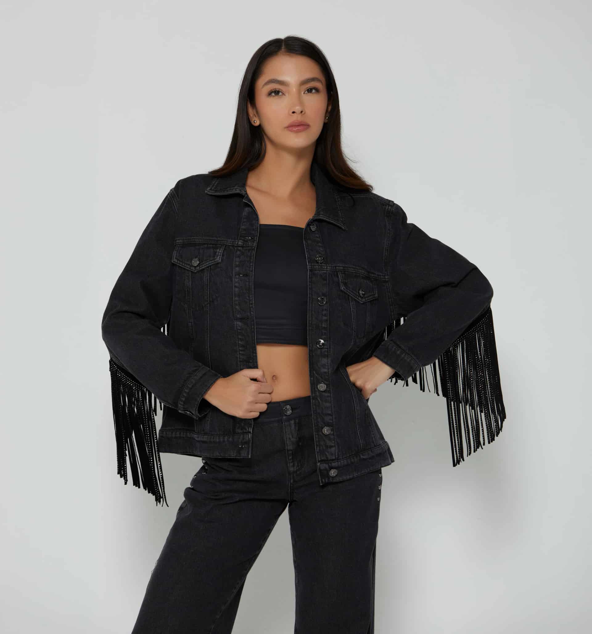 Chaqueta over size con flecos - miniatura 2