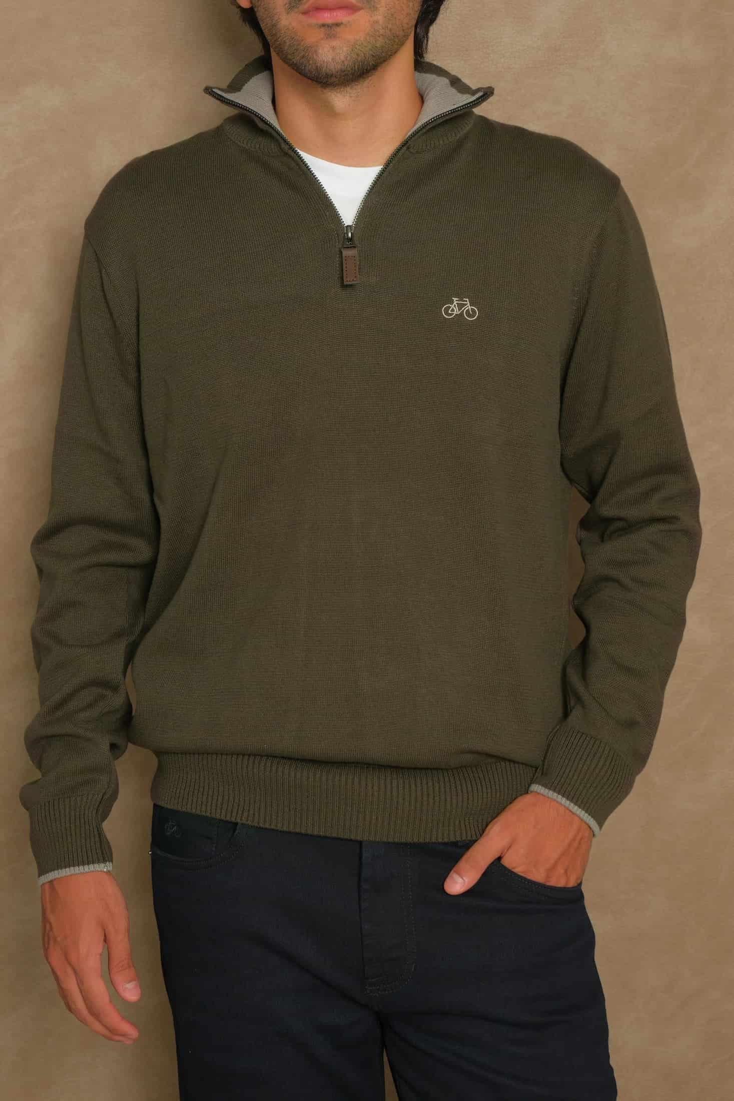 SACO HALF ZIP OLIVE - miniatura 1