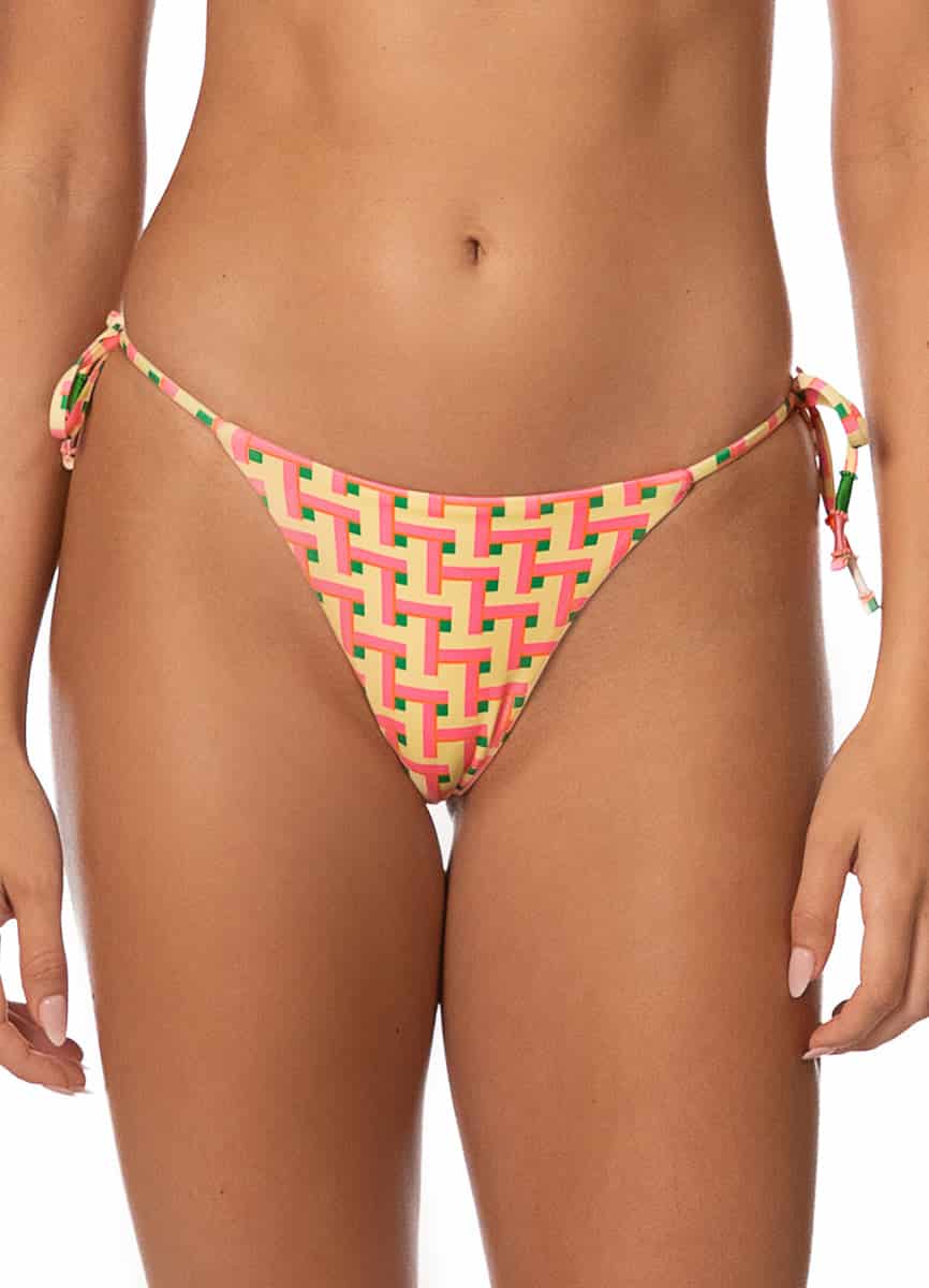 Maaji Blush Tide Sunflash Low Rise Tie Side Bikini Bottom - miniatura 2