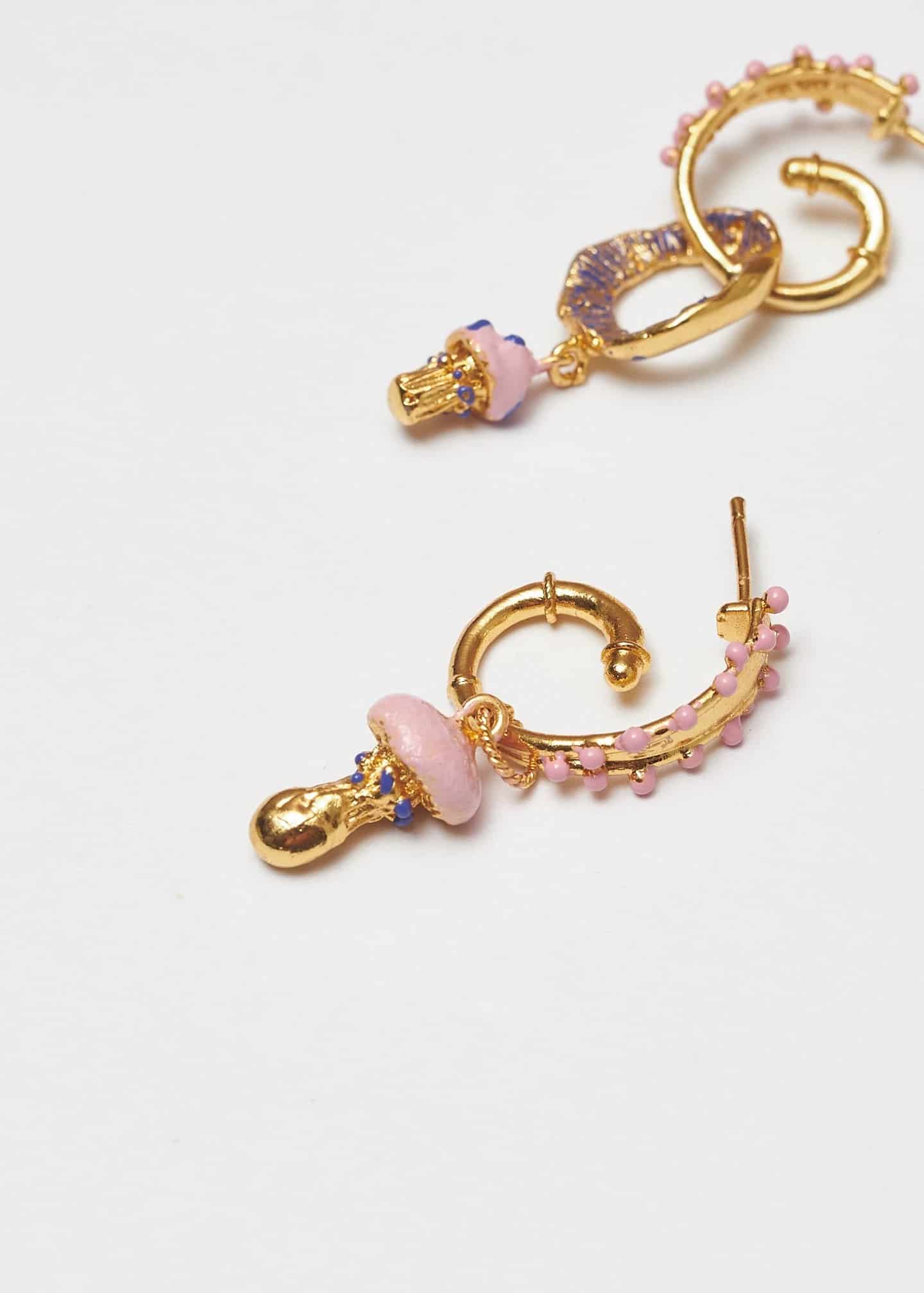 Candongas midi setas rosa - miniatura 2