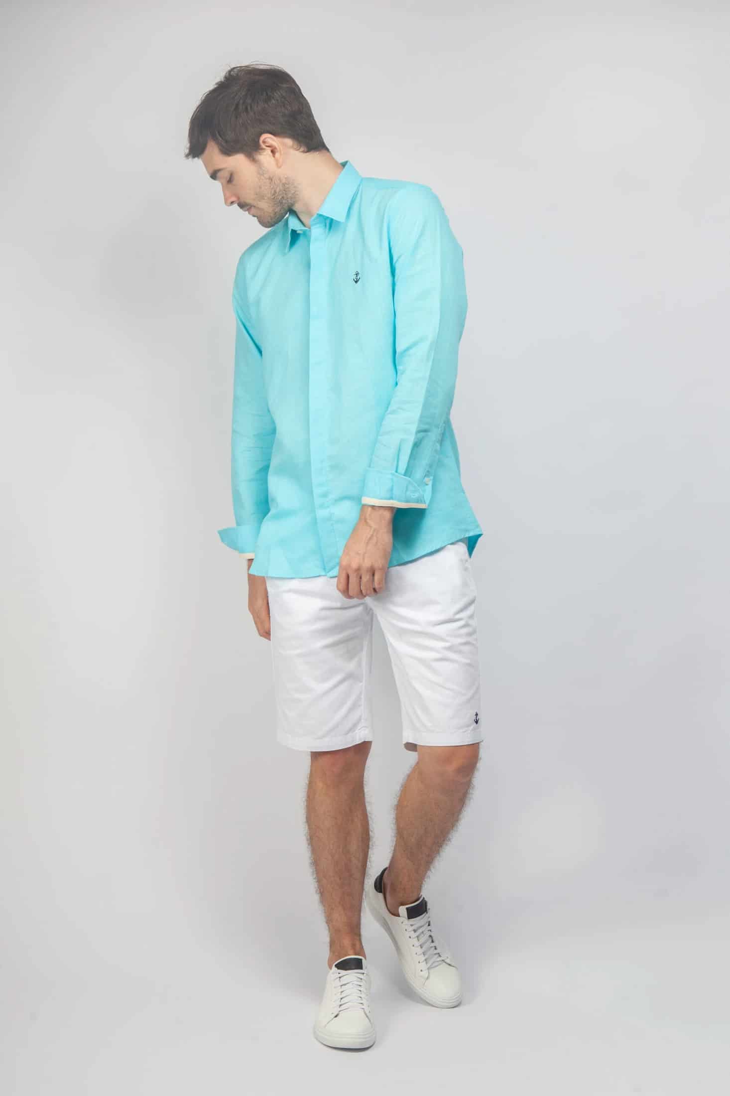 Camisa Lino Aguamarina - miniatura 3