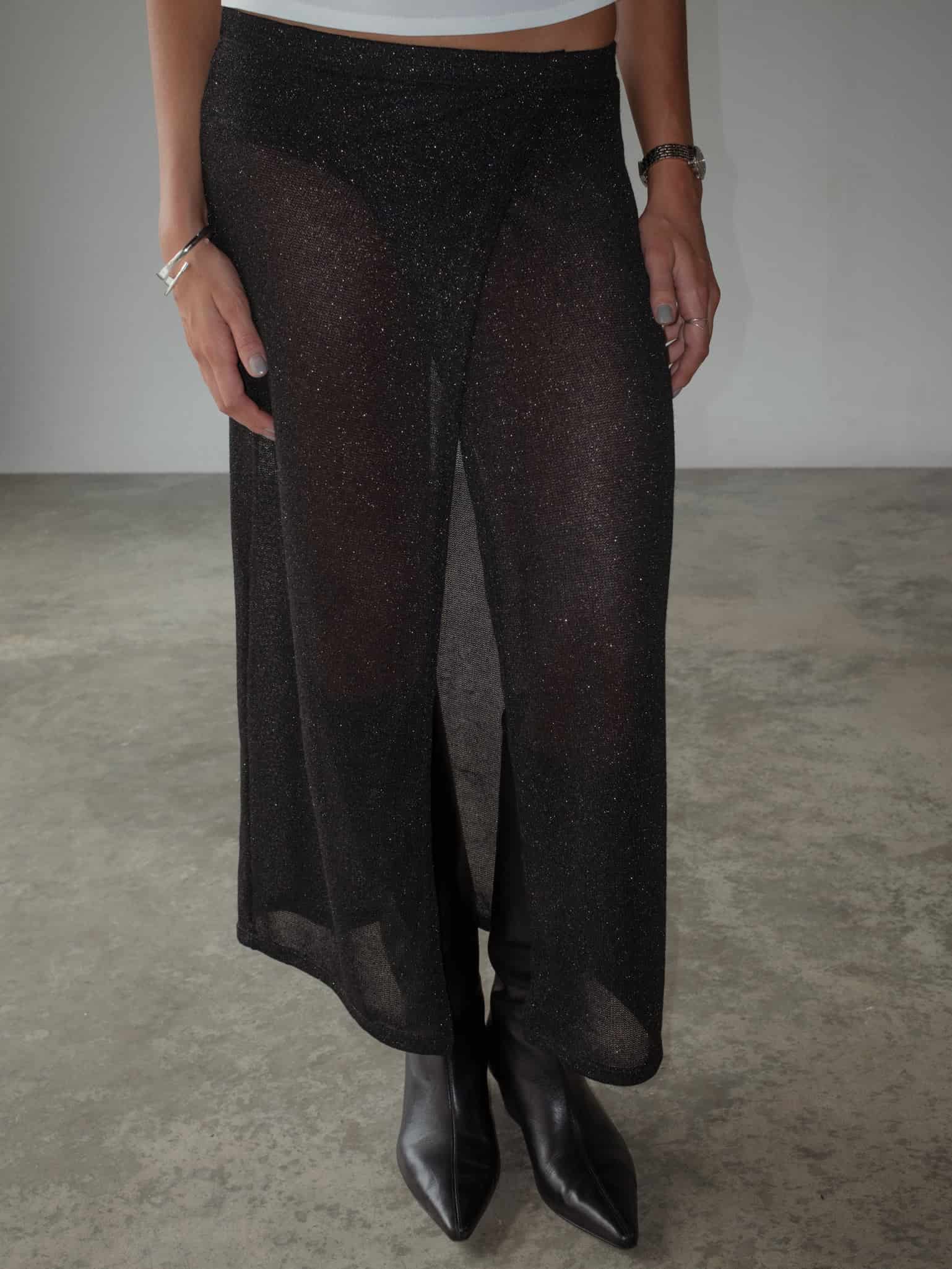 OVER LONG SKIRT - GLOSSY BLACK - miniatura 13