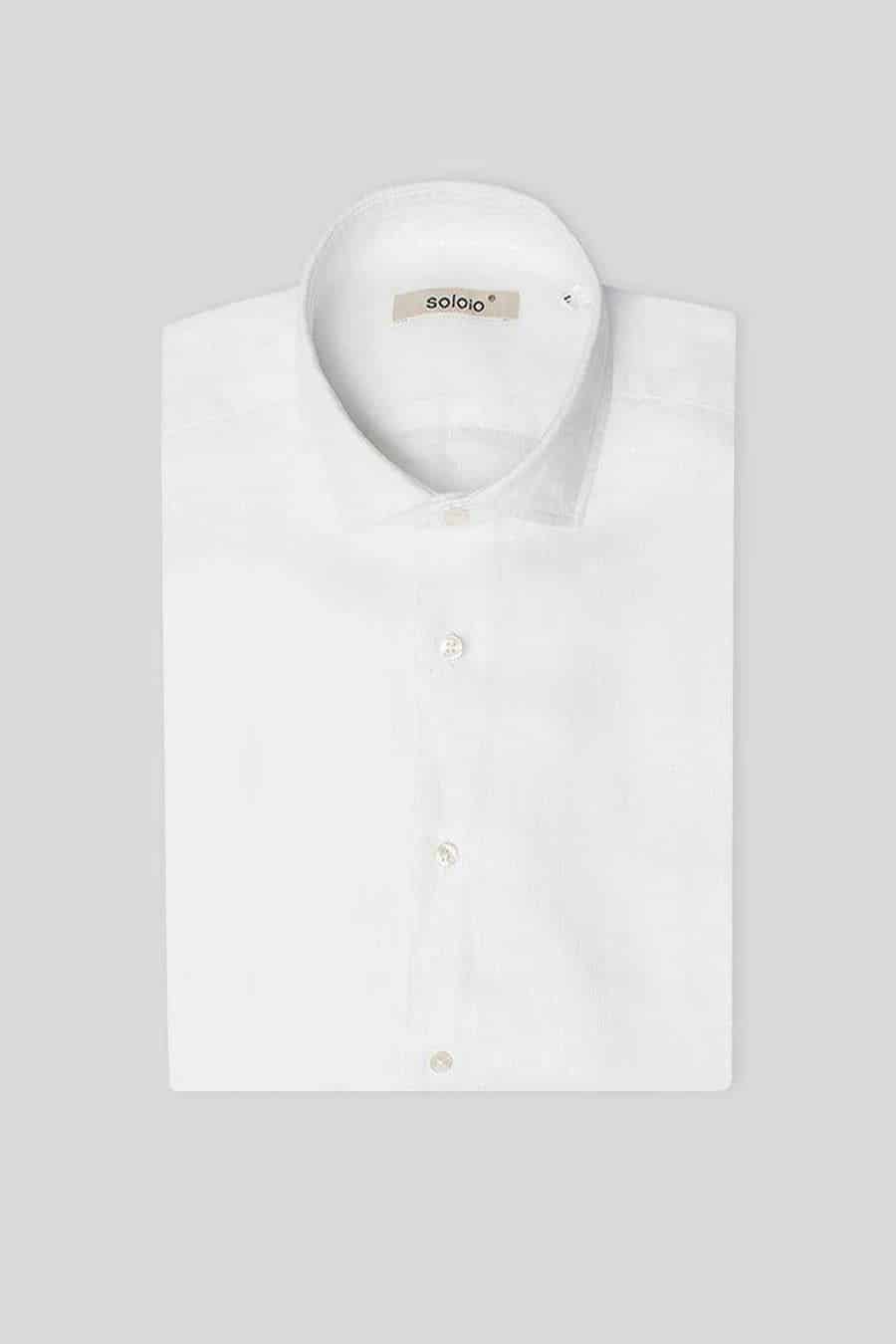 Men's linen shirt white - miniatura 3