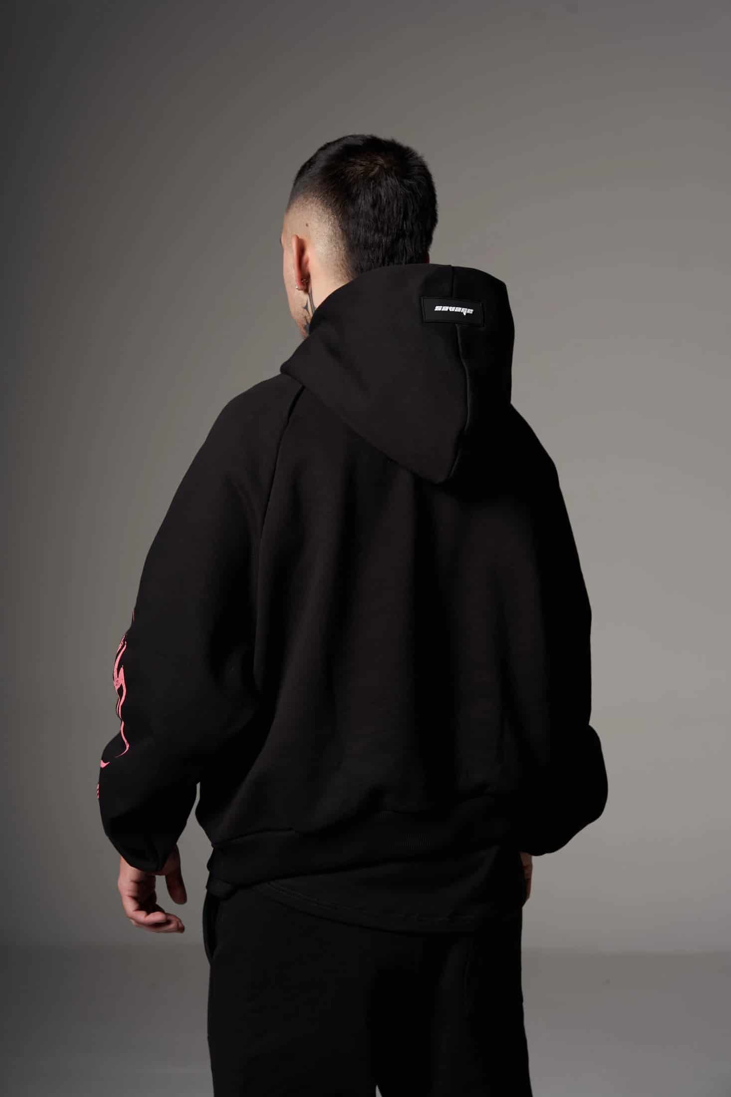 Hoodie Boxy fit rosa piedras  400 gramos - miniatura 4