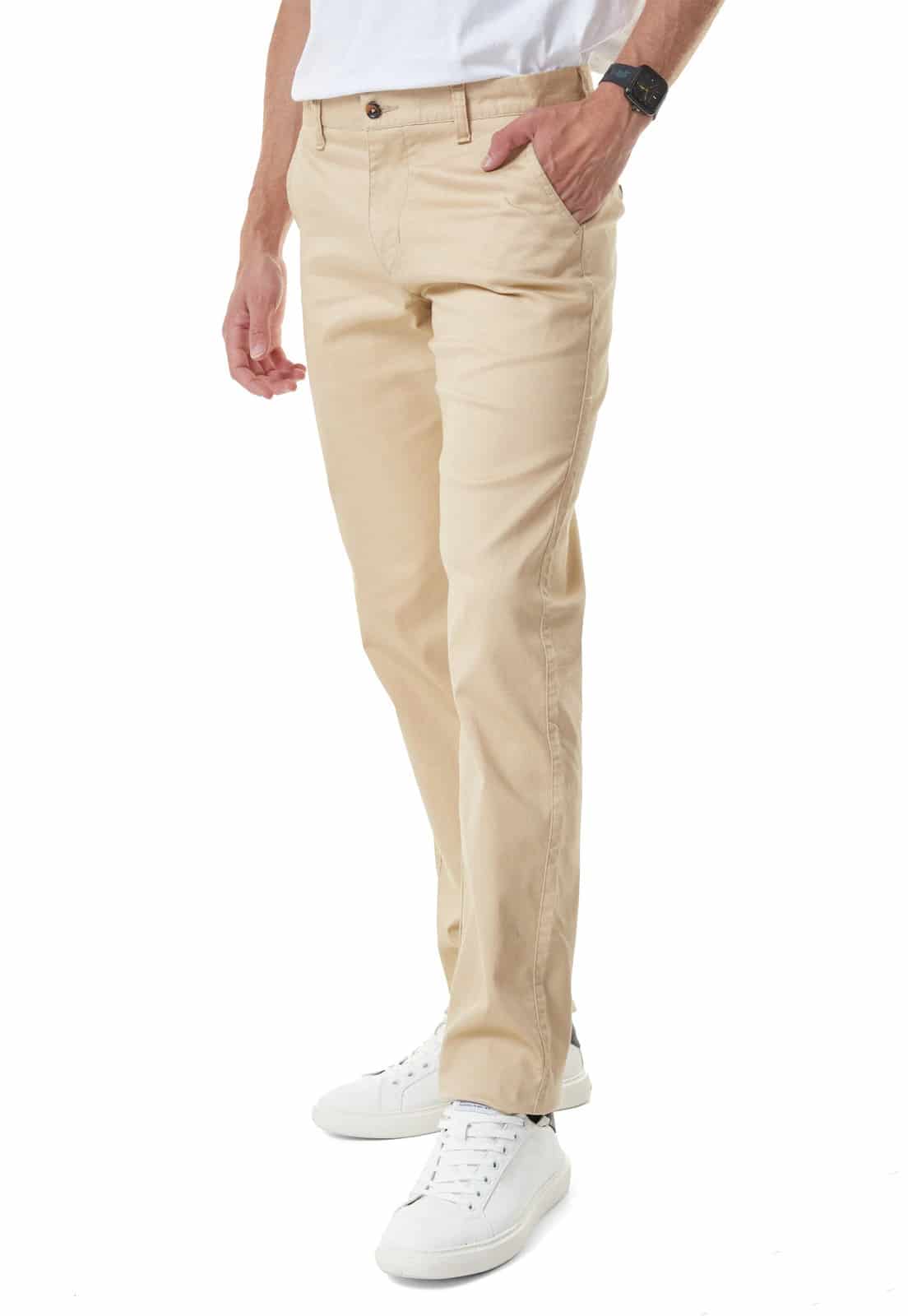 Pantalón dril beige claro - miniatura 1