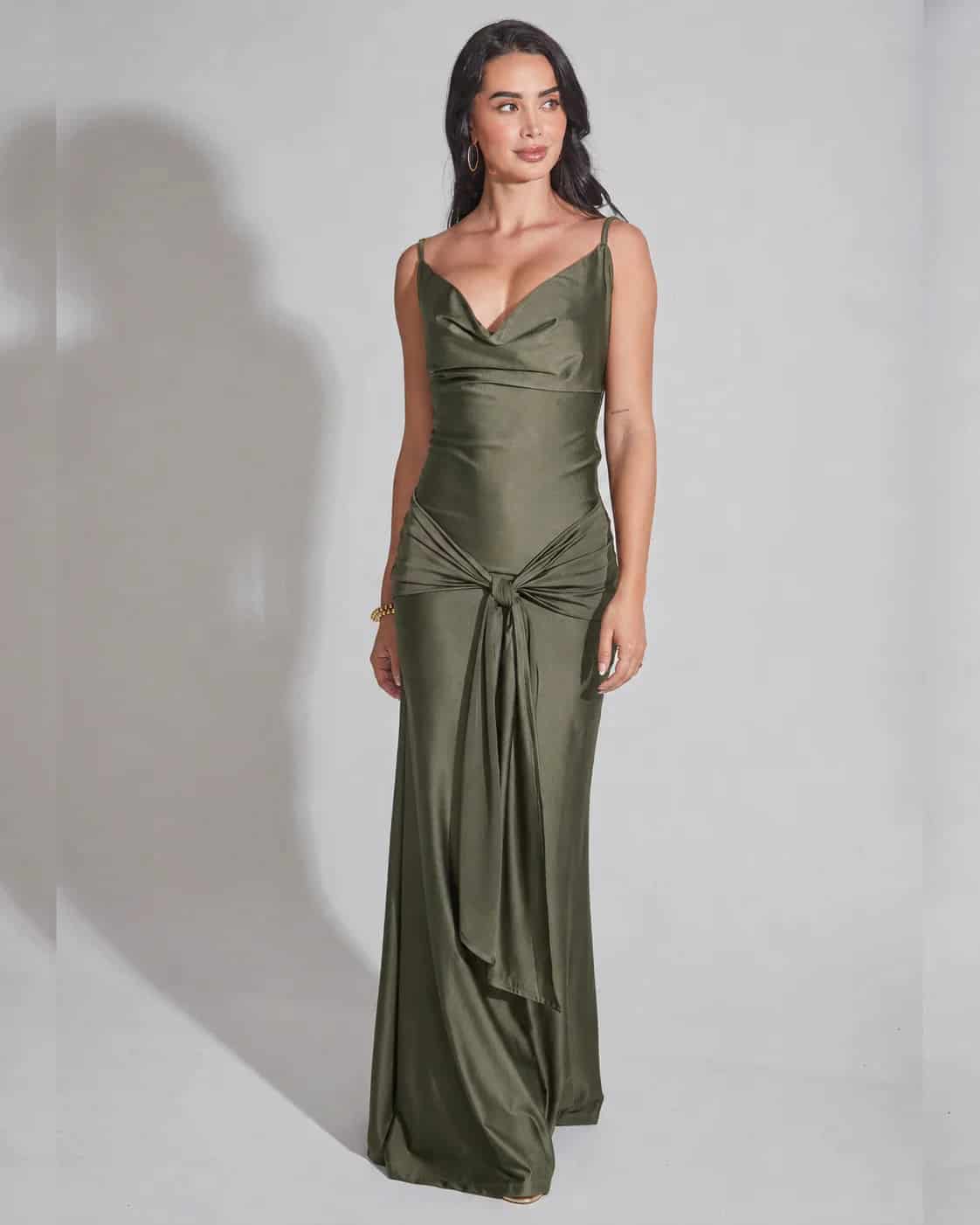 Vestido de Fiesta Drapeado Anudado - miniatura 2