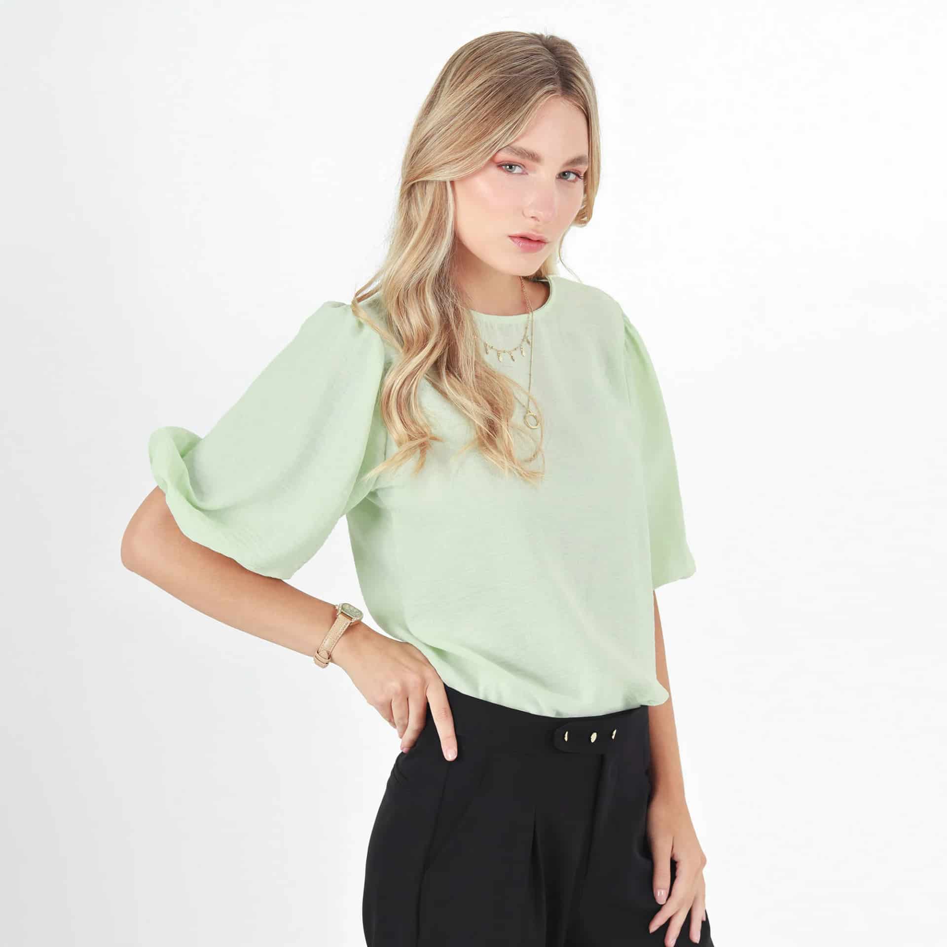 Blusa Cuello Redondo Manga 3Cuartos - miniatura 1
