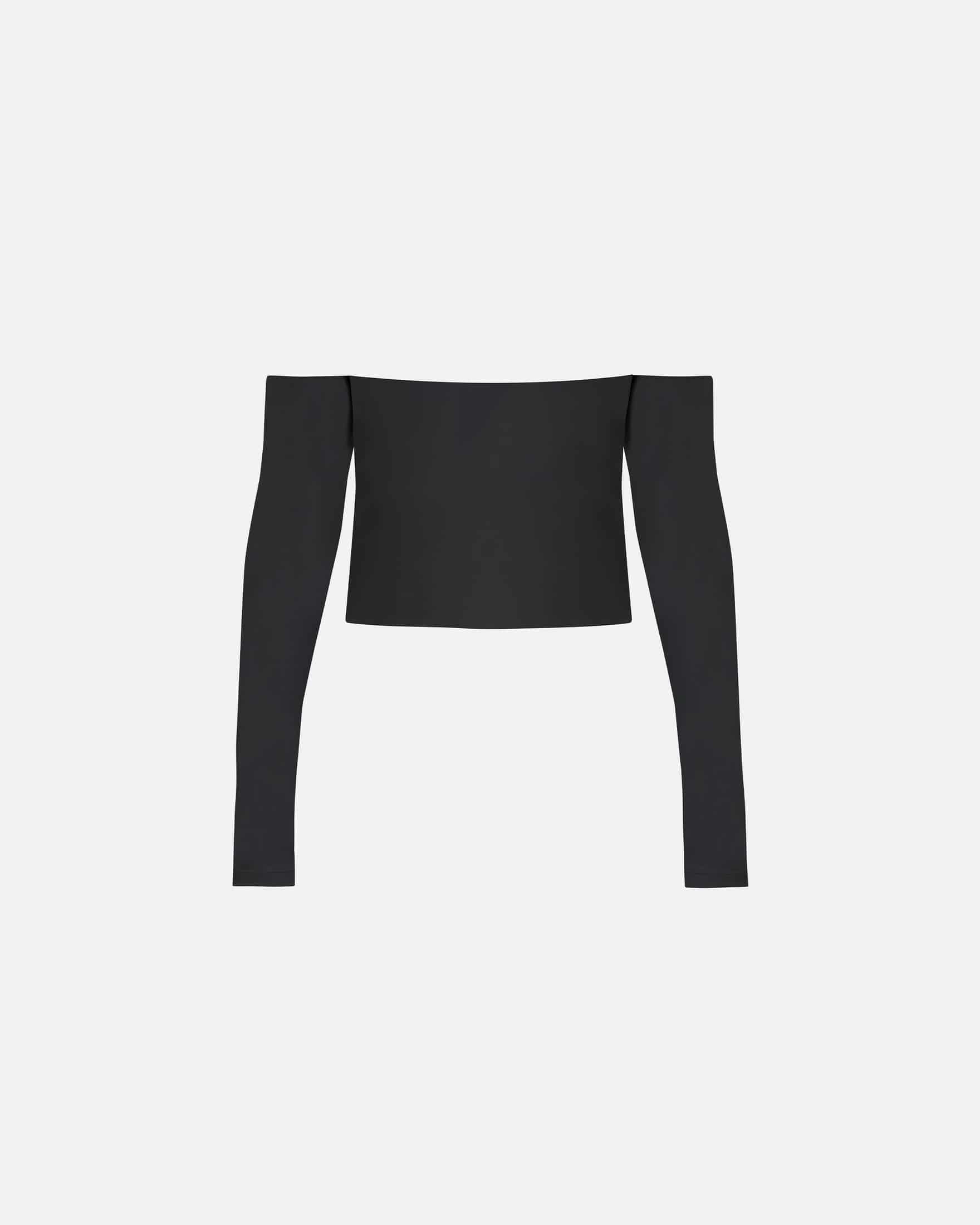 Basics Off Shoulder Long Sleeve Top Black - miniatura 3