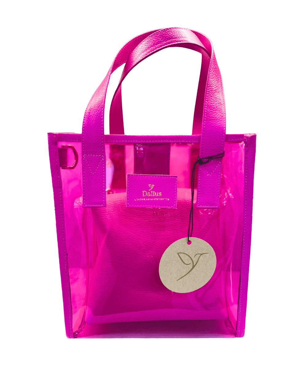 Bolso Transparente Mediano Fucsia - miniatura 1