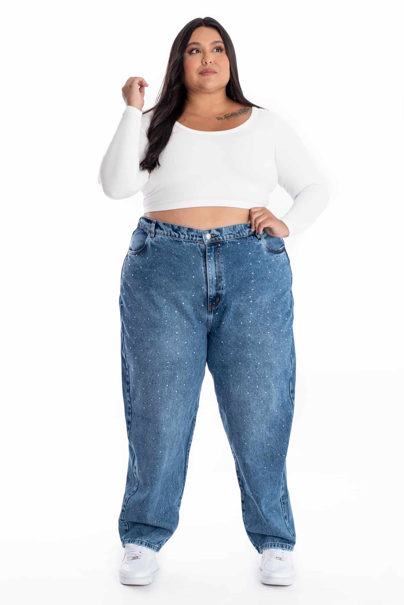 Jean Boyfriend Brillo Azul Medio 399 - miniatura 17