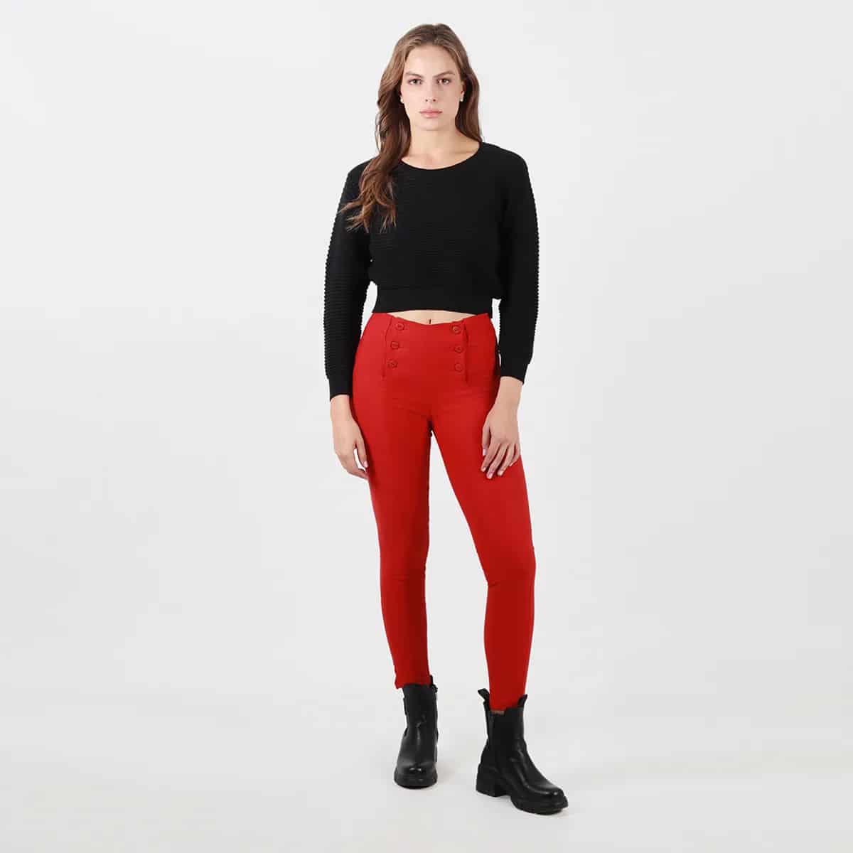 Pantalon tiro alto bota skinny - miniatura 1