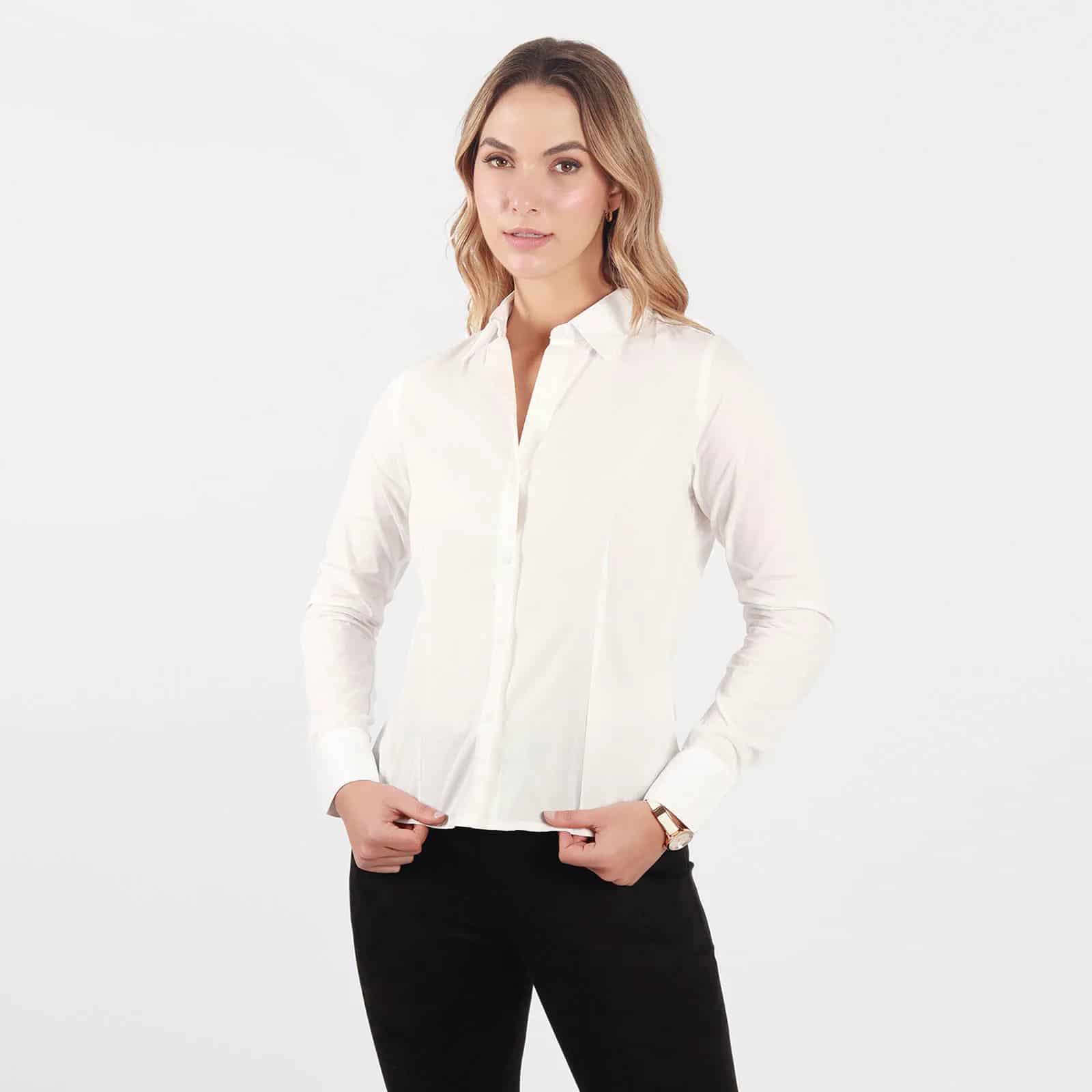 Blusa cuello camisero manga larga - miniatura 3