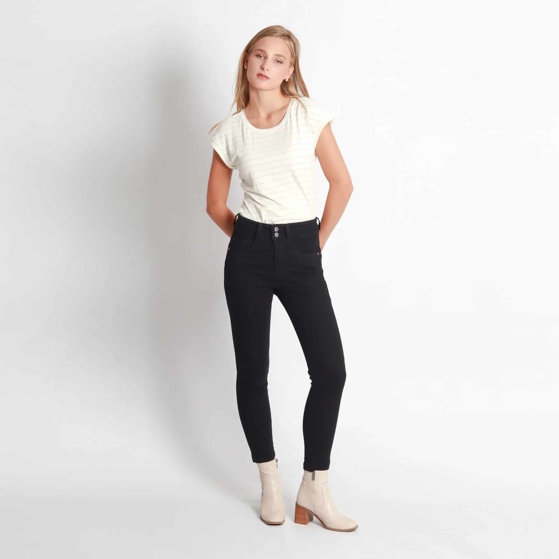 Jean Wonder Tiro Medio Bota Skinny - miniatura 1