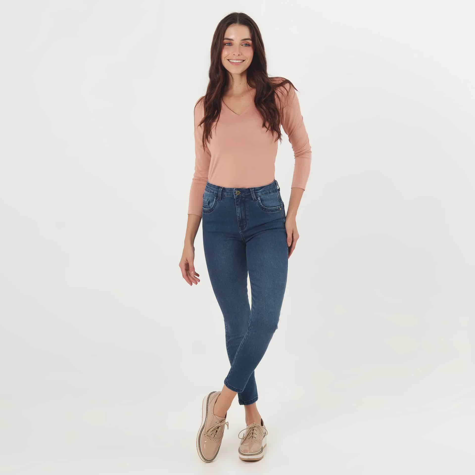 Jean Diva Tiro Medio Bota Skinny Crop - miniatura 1