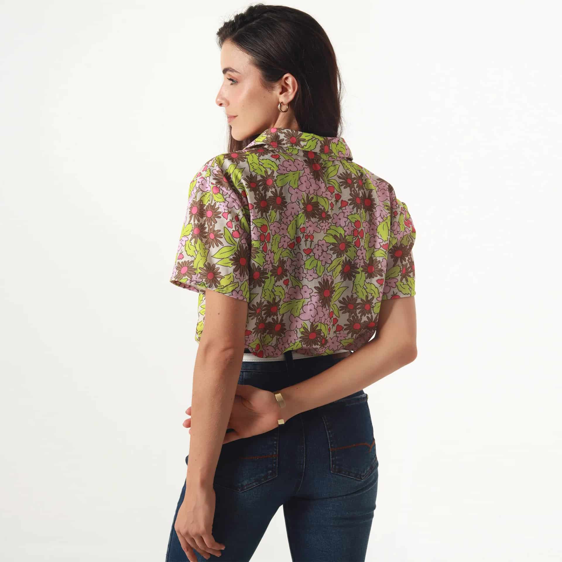 Blusa Cuello Camisero Manga Corta - miniatura 5
