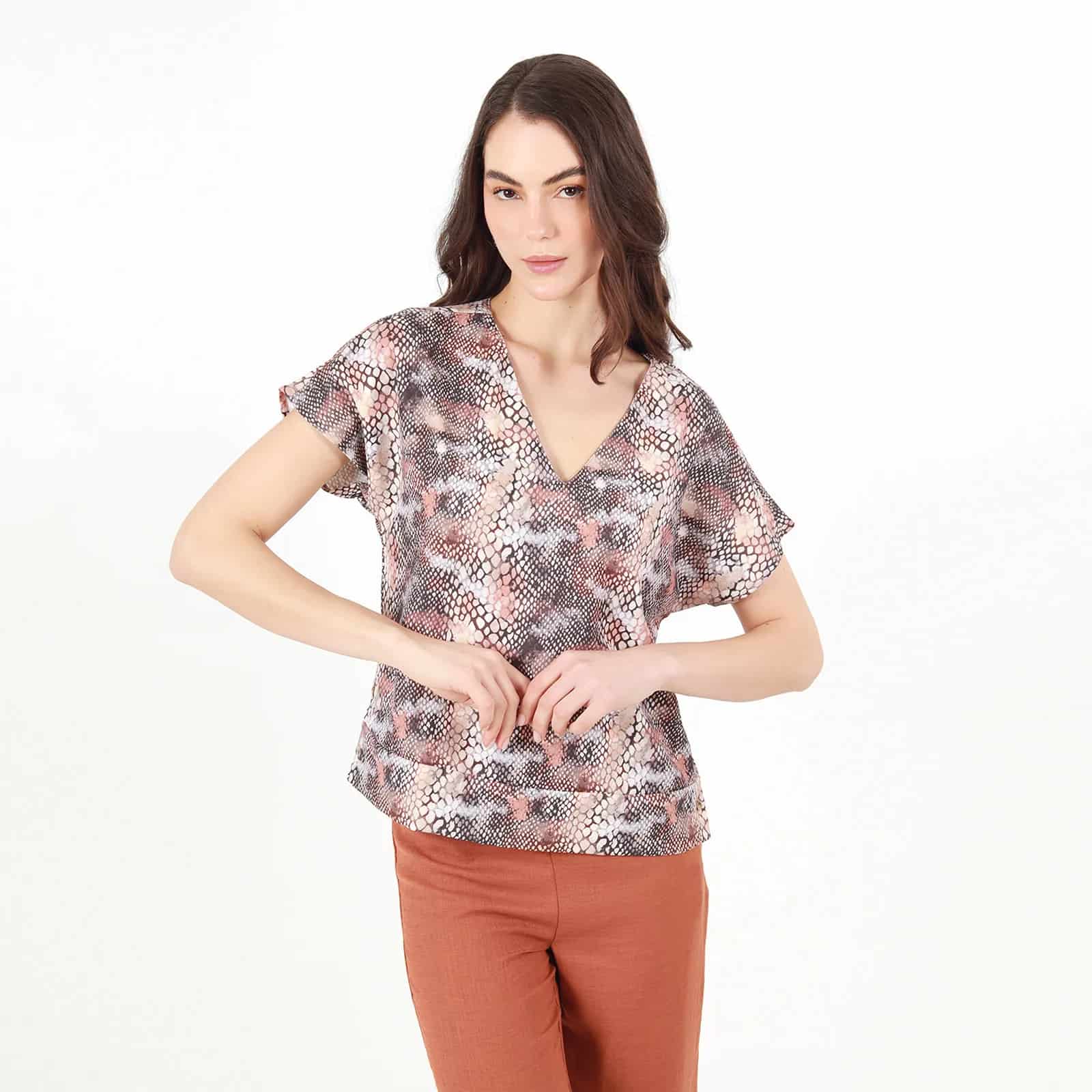 Blusa Cuello V Manga Corta - miniatura 44