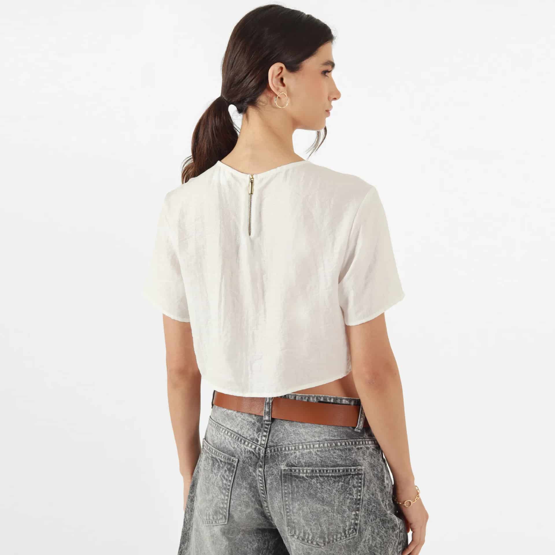 Blusa Cuello Redondo Manga Corta - miniatura 4