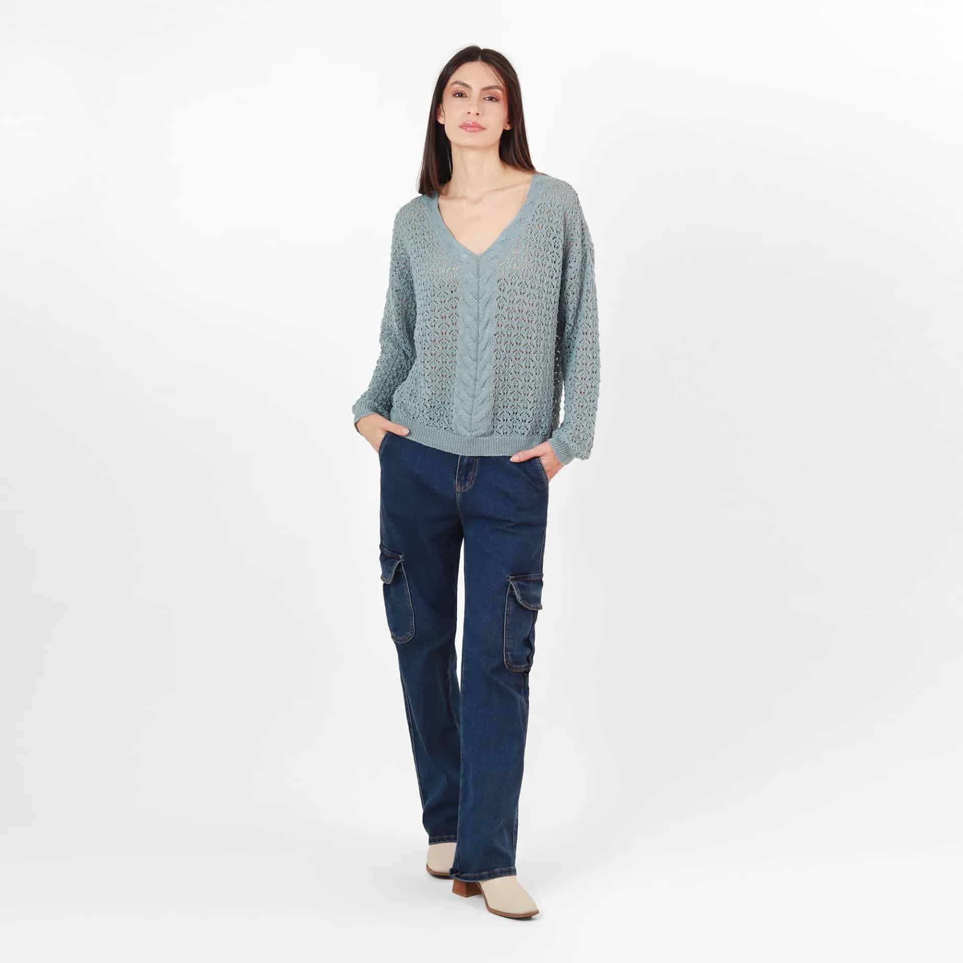 Sweater Cuello V Manga Larga - miniatura 4