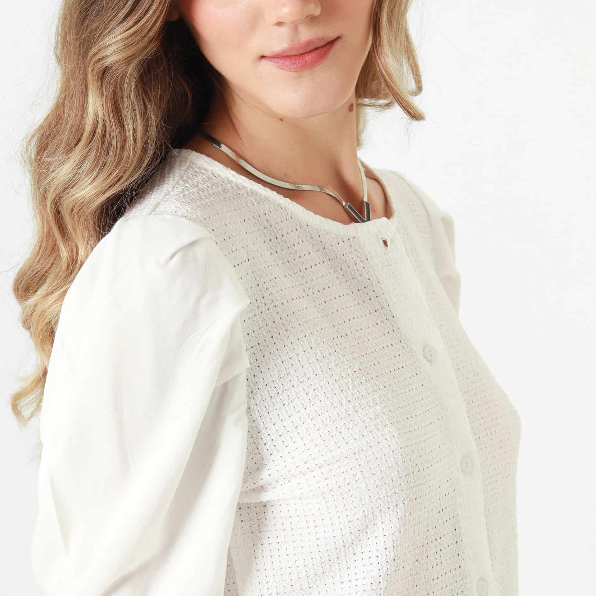 Blusa Cuello Redondo Manga Larga - miniatura 1