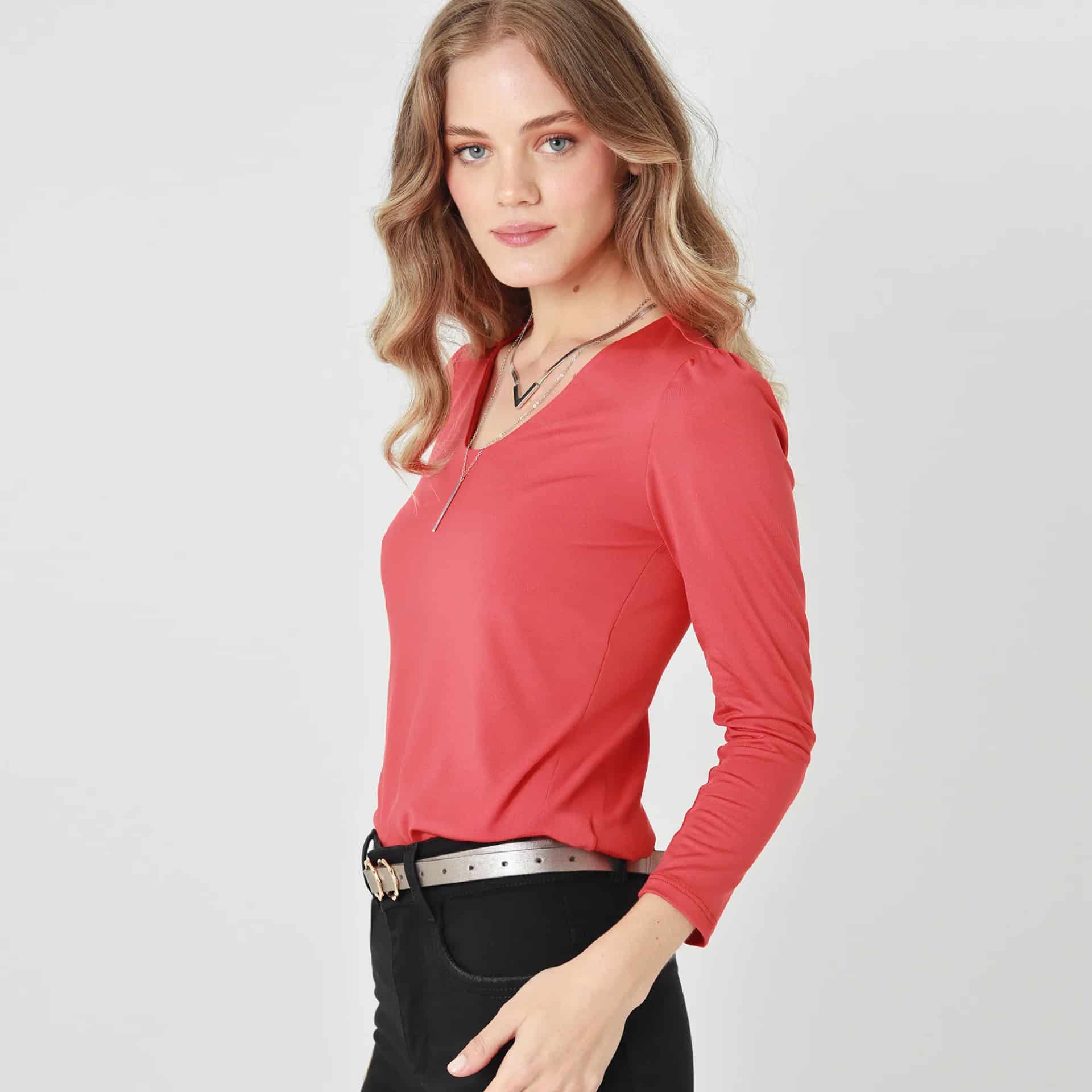 Camiseta Cuello V Manga Larga - miniatura 1
