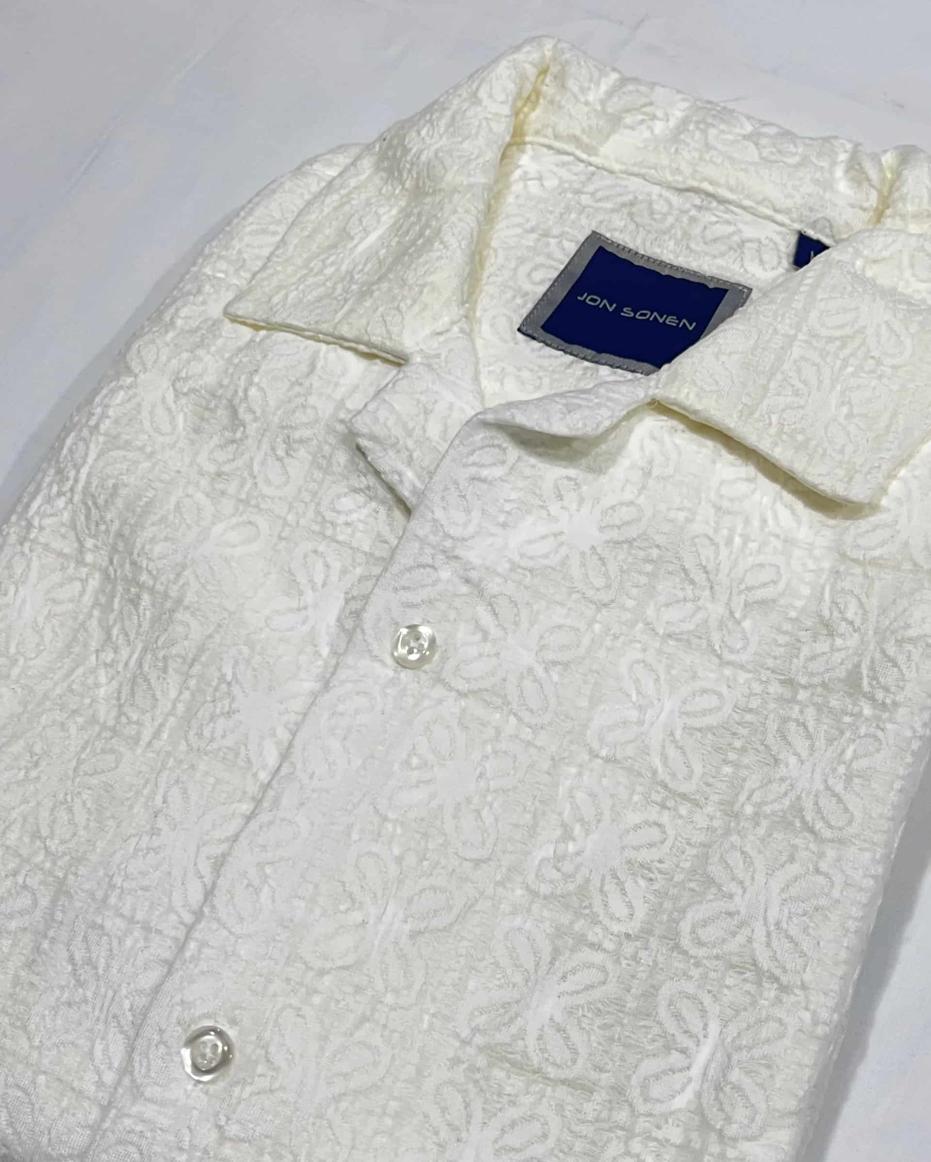 Camisa con textura manga corta para hombre Jon Sonen 027225016 - miniatura 2