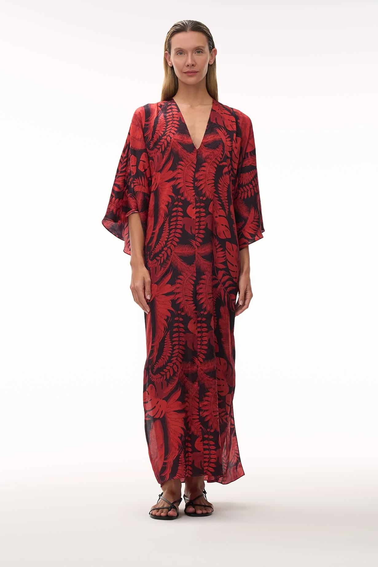 Mercedes Silk Jacquard Tunic / Cherry Rainforest - miniatura 5