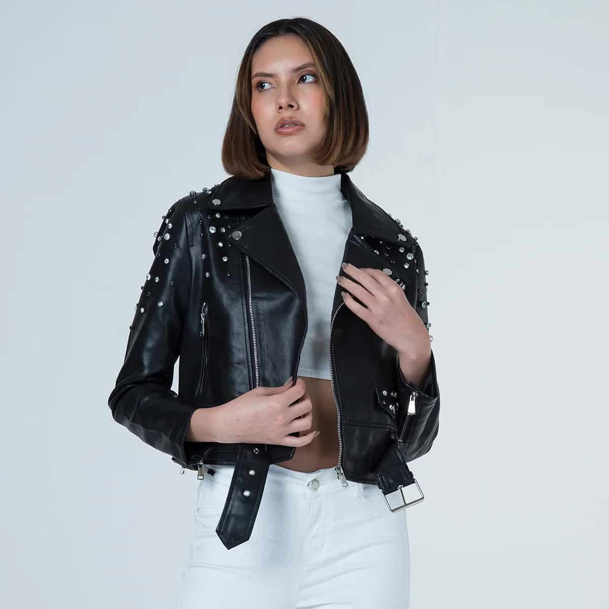 Chaqueta Sintetica Biker Crystal - miniatura 10