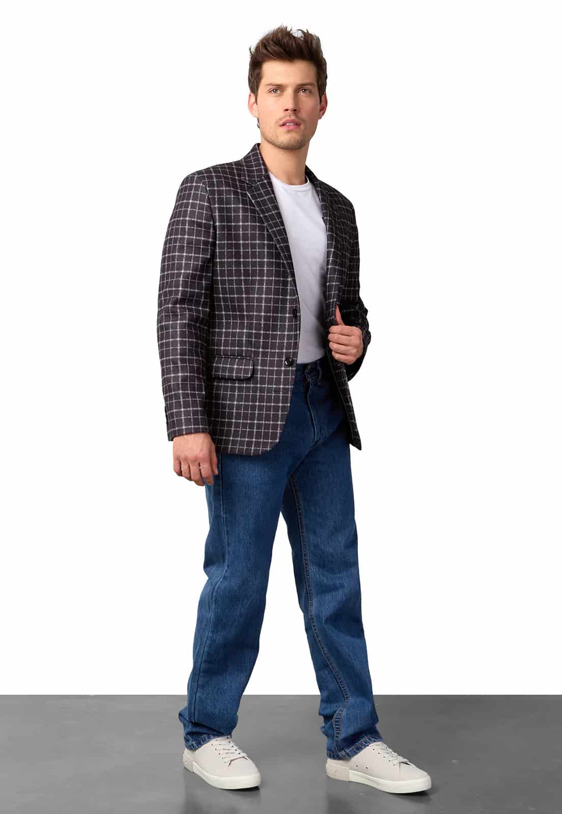 Blazer estampado negro a cuadros - miniatura 11