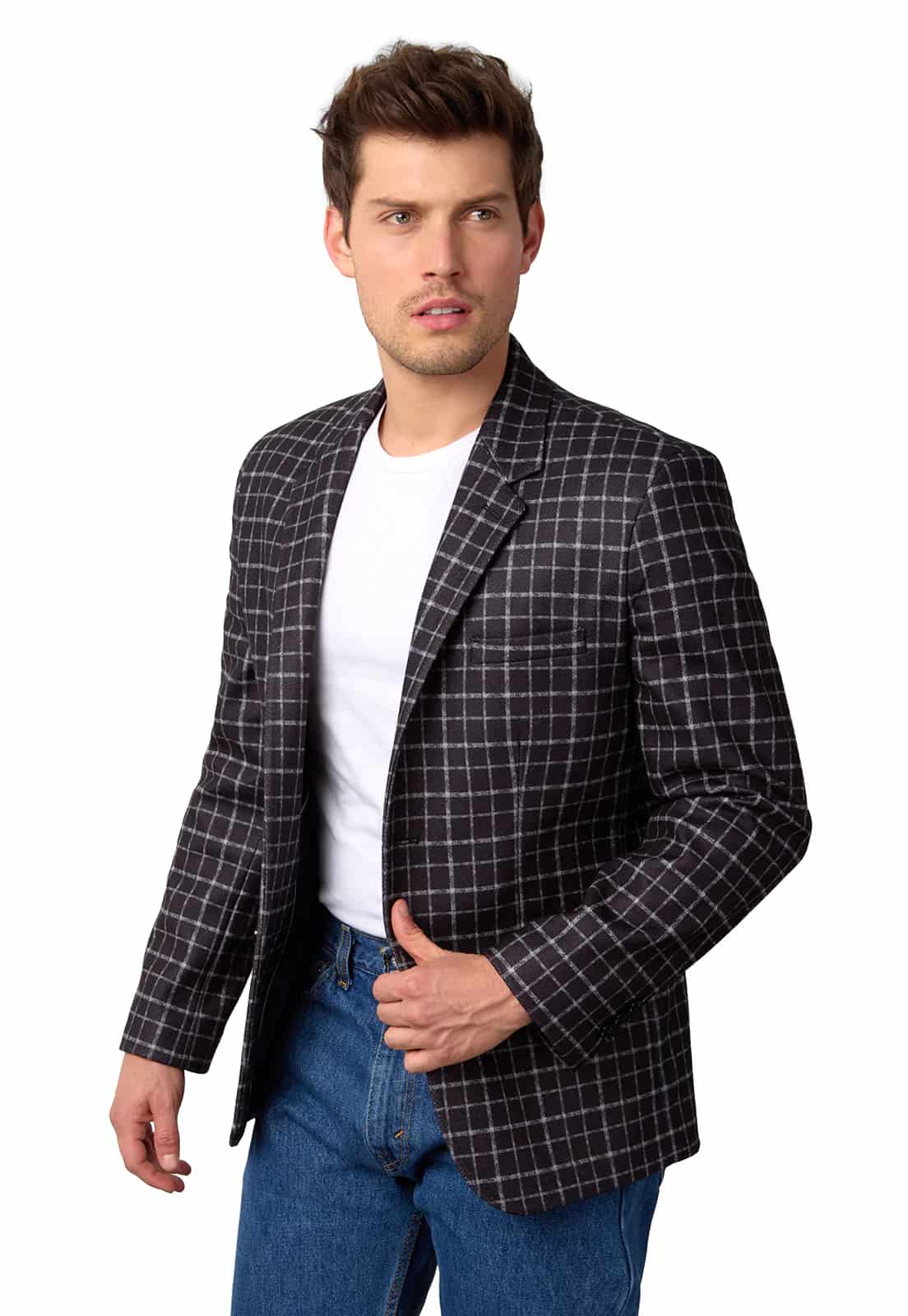 Blazer estampado negro a cuadros - miniatura 8