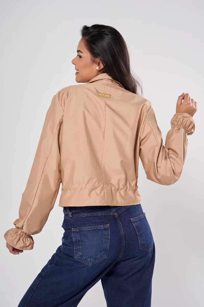 Chaqueta corta unicolor camel - miniatura 16