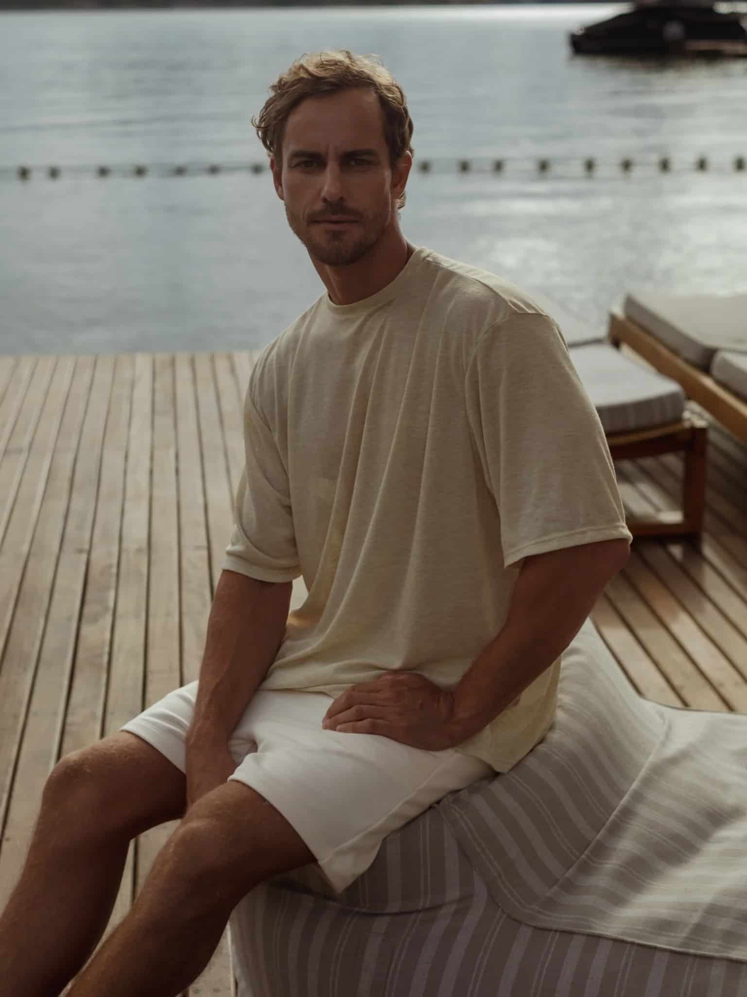 MEN COTTON MINIMAL SHORT - SEA SALT - miniatura 15