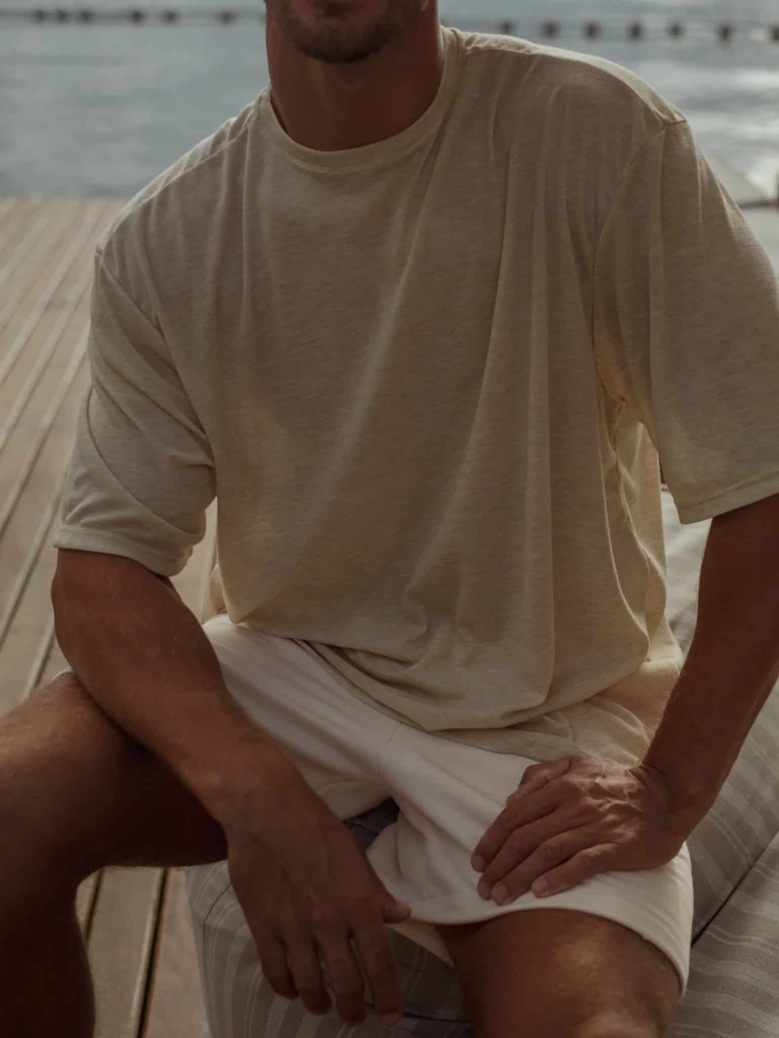 MEN COTTON MINIMAL SHORT - SEA SALT - miniatura 16
