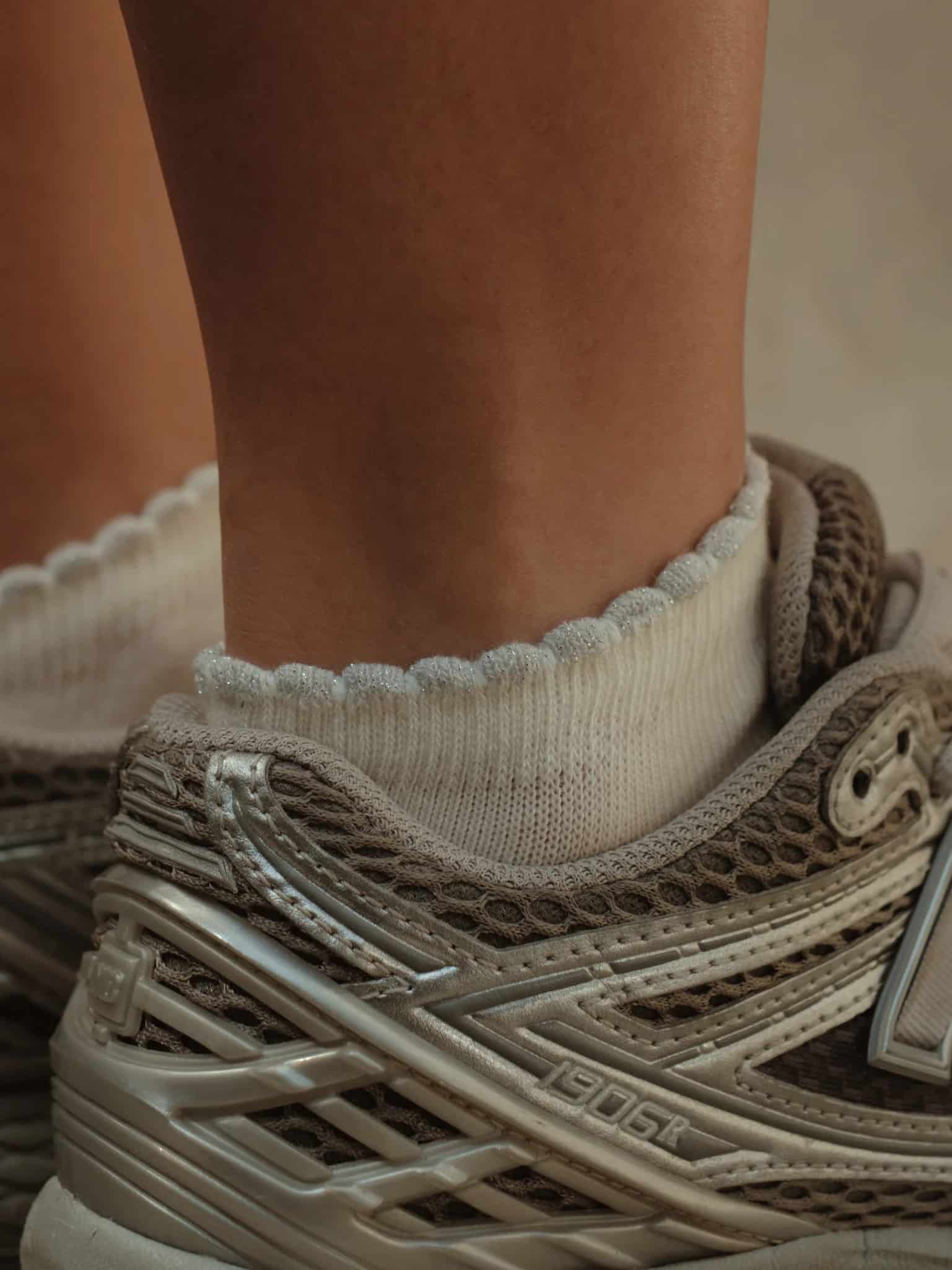 WAVE ANKLE SOCKS - SHINY GRAY - miniatura 12
