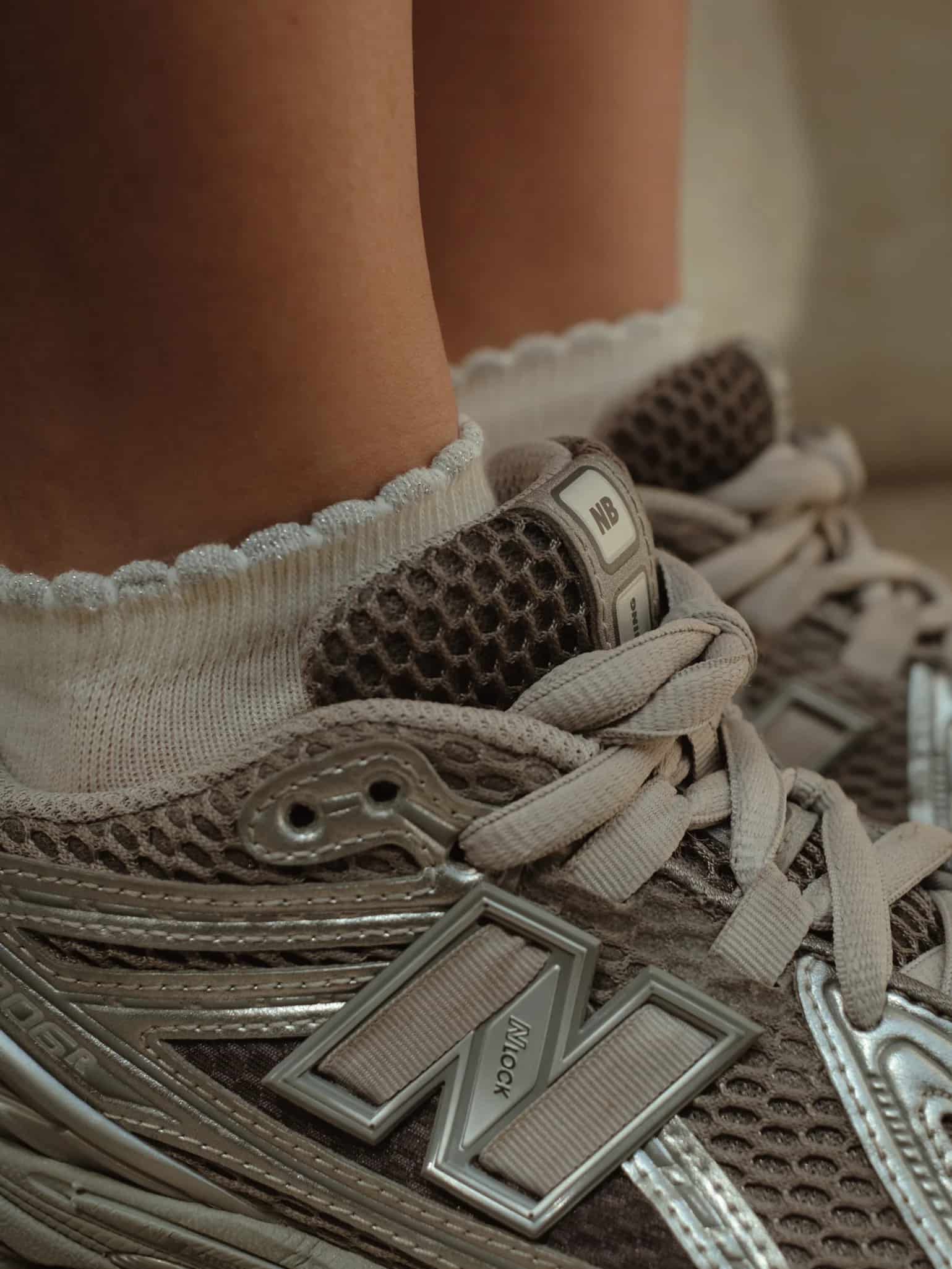 WAVE ANKLE SOCKS - SHINY GRAY - miniatura 10