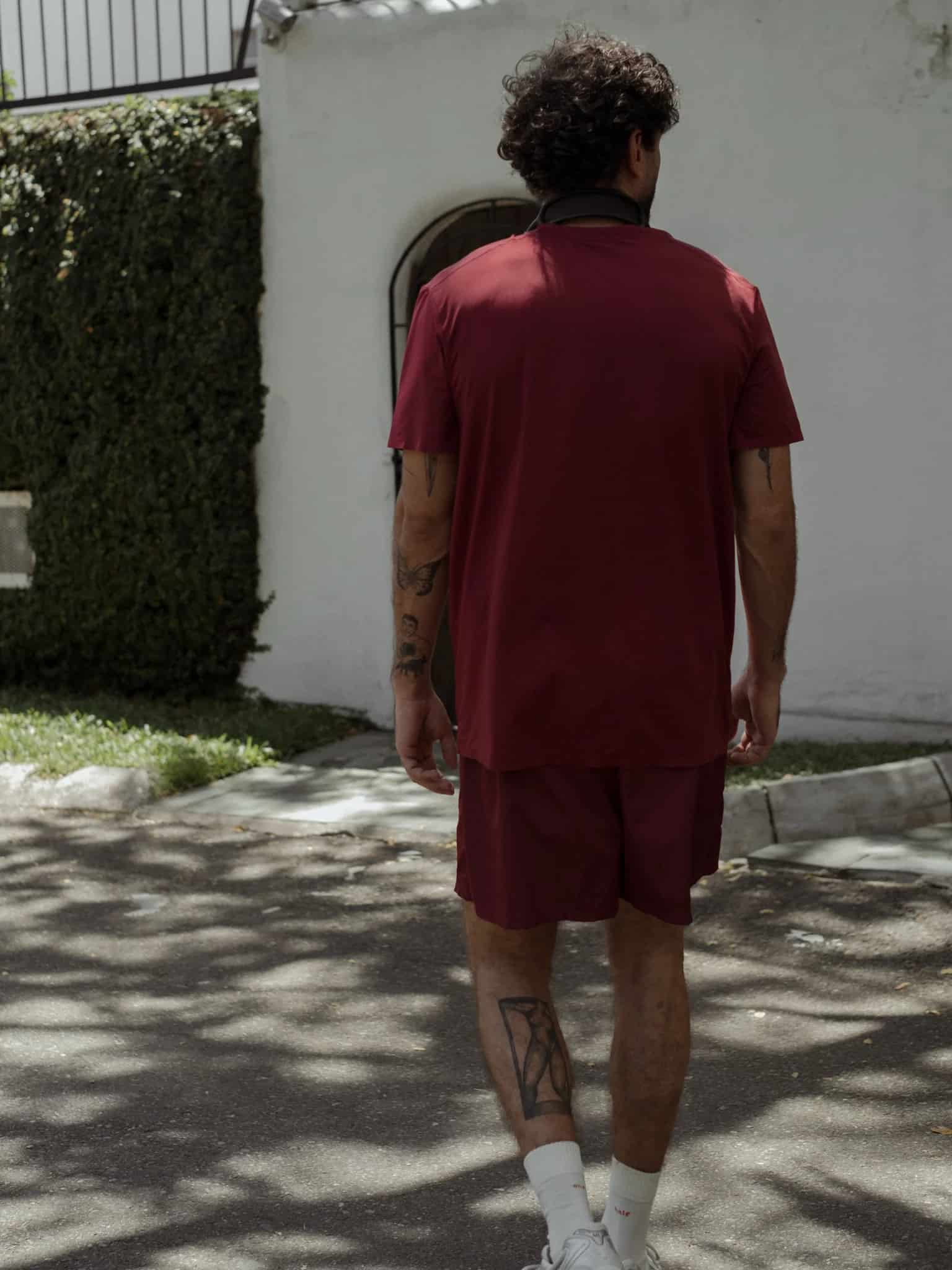 MEN STRUCTURED WORKOUT T-SHIRT - BERRY - miniatura 12