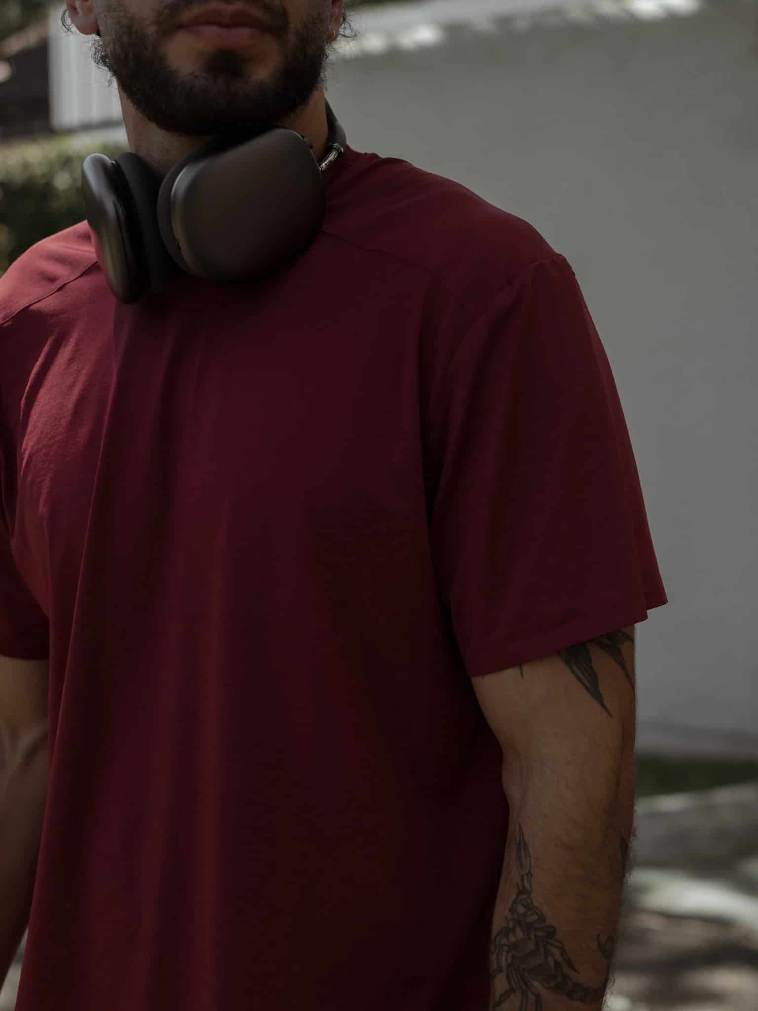 MEN STRUCTURED WORKOUT T-SHIRT - BERRY - miniatura 6
