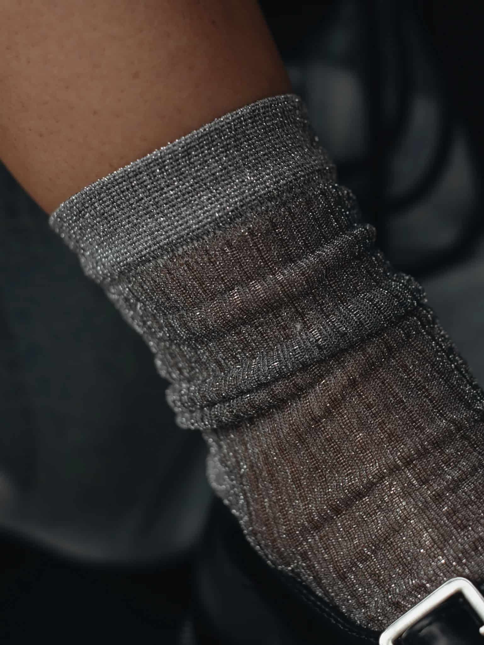 MESH SHINY SOCKS - PLATINUM - miniatura 14